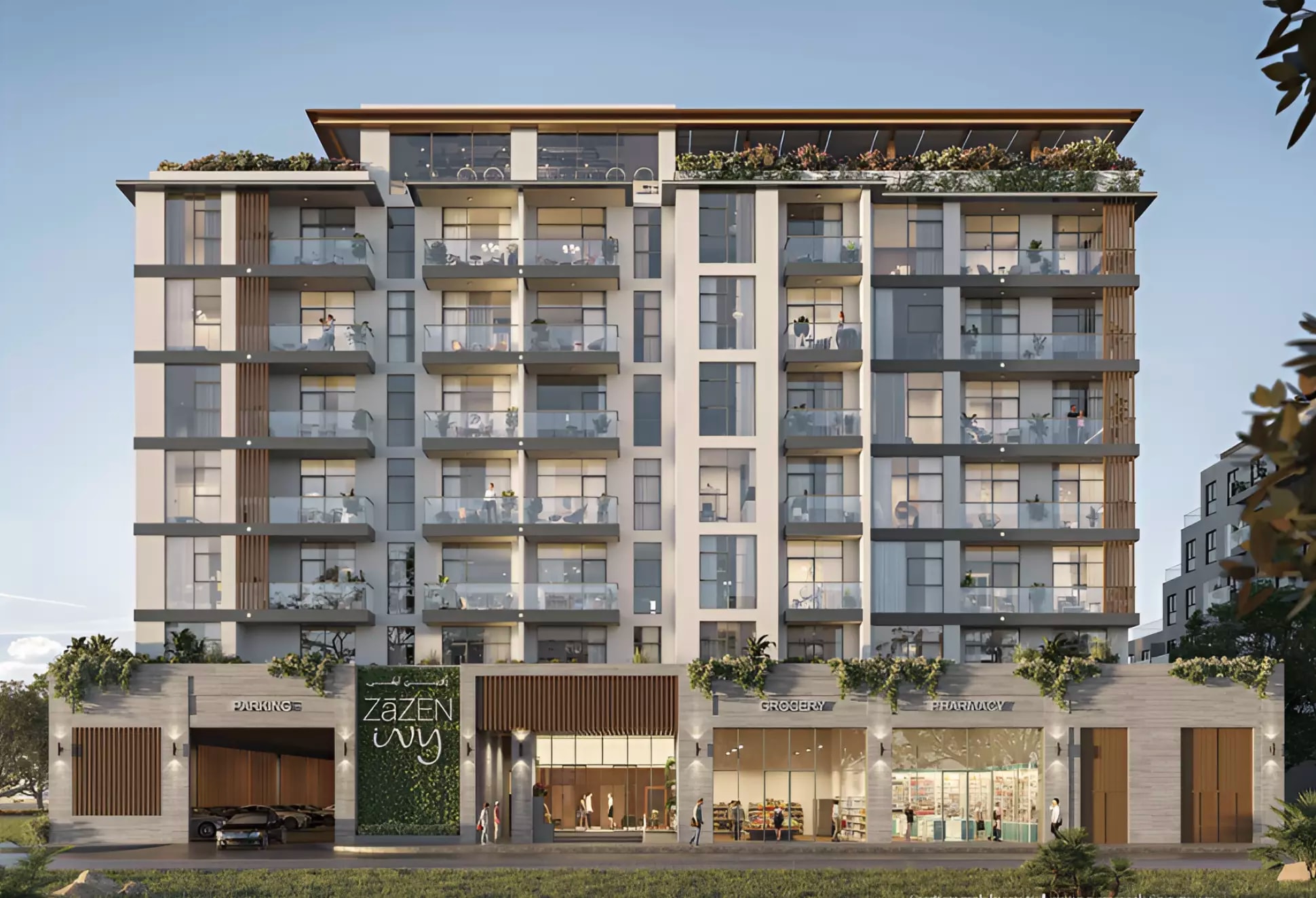 Impressie van Zazen Ivy, appartementen van ZāZEN Property Development in Al Furjan, Dubai