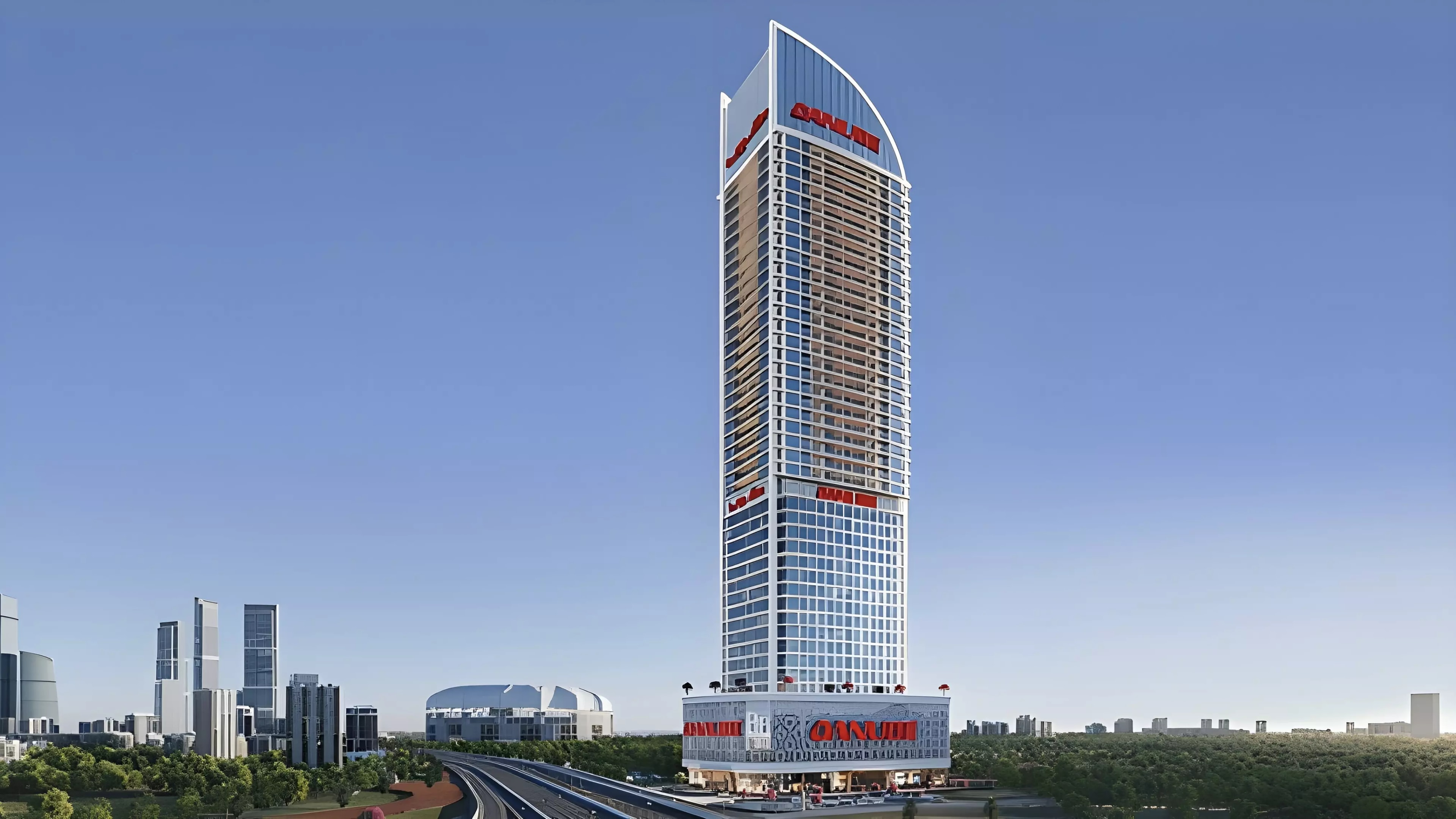 Impressie van Aspirz Tower, woningen van Danube Properties in Dubai Sports City, Dubai