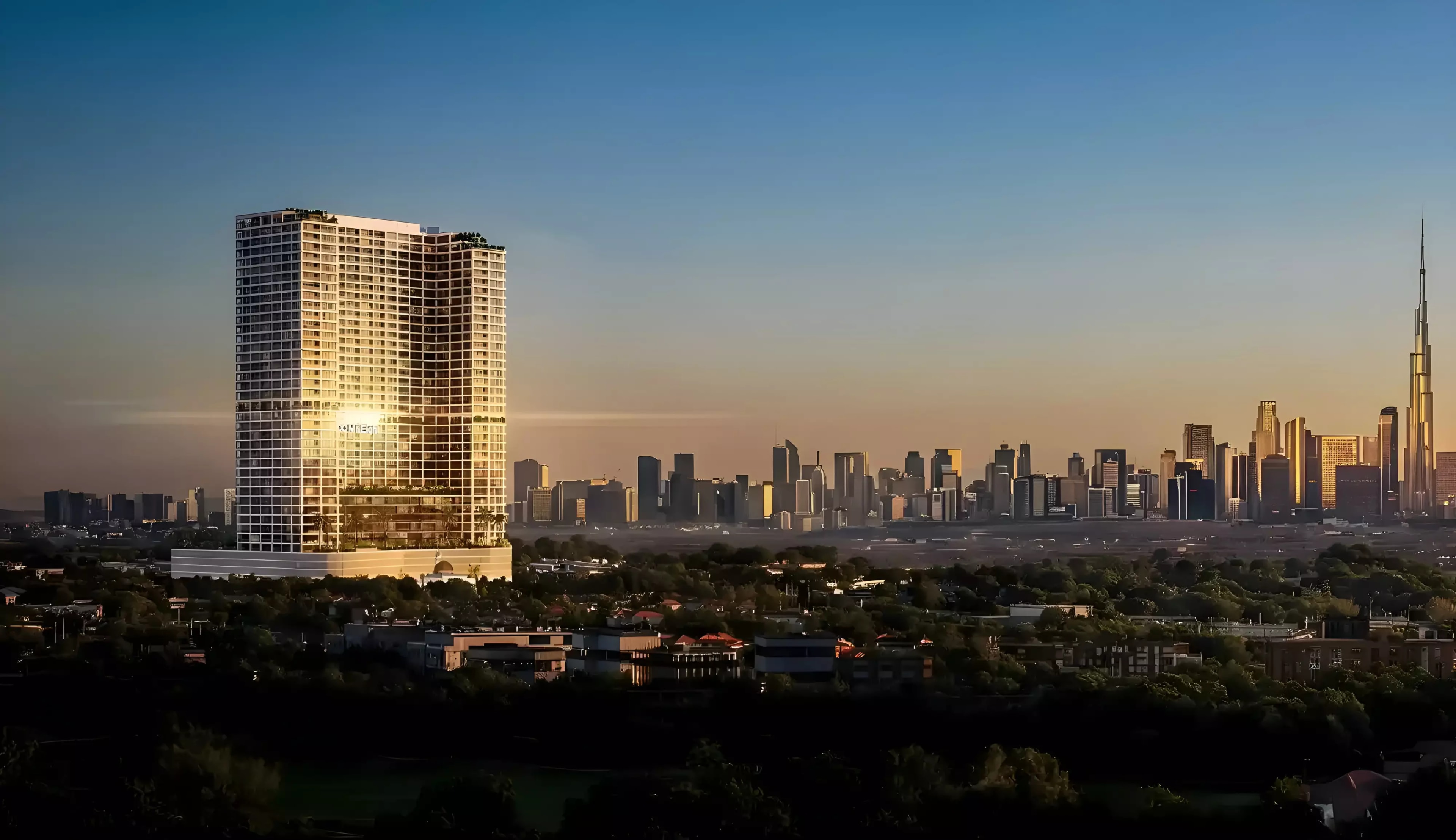 Impressie van The WOW Tower, appartementen van Mr Eight Development in Dubai Land Residence Complex, Dubai
