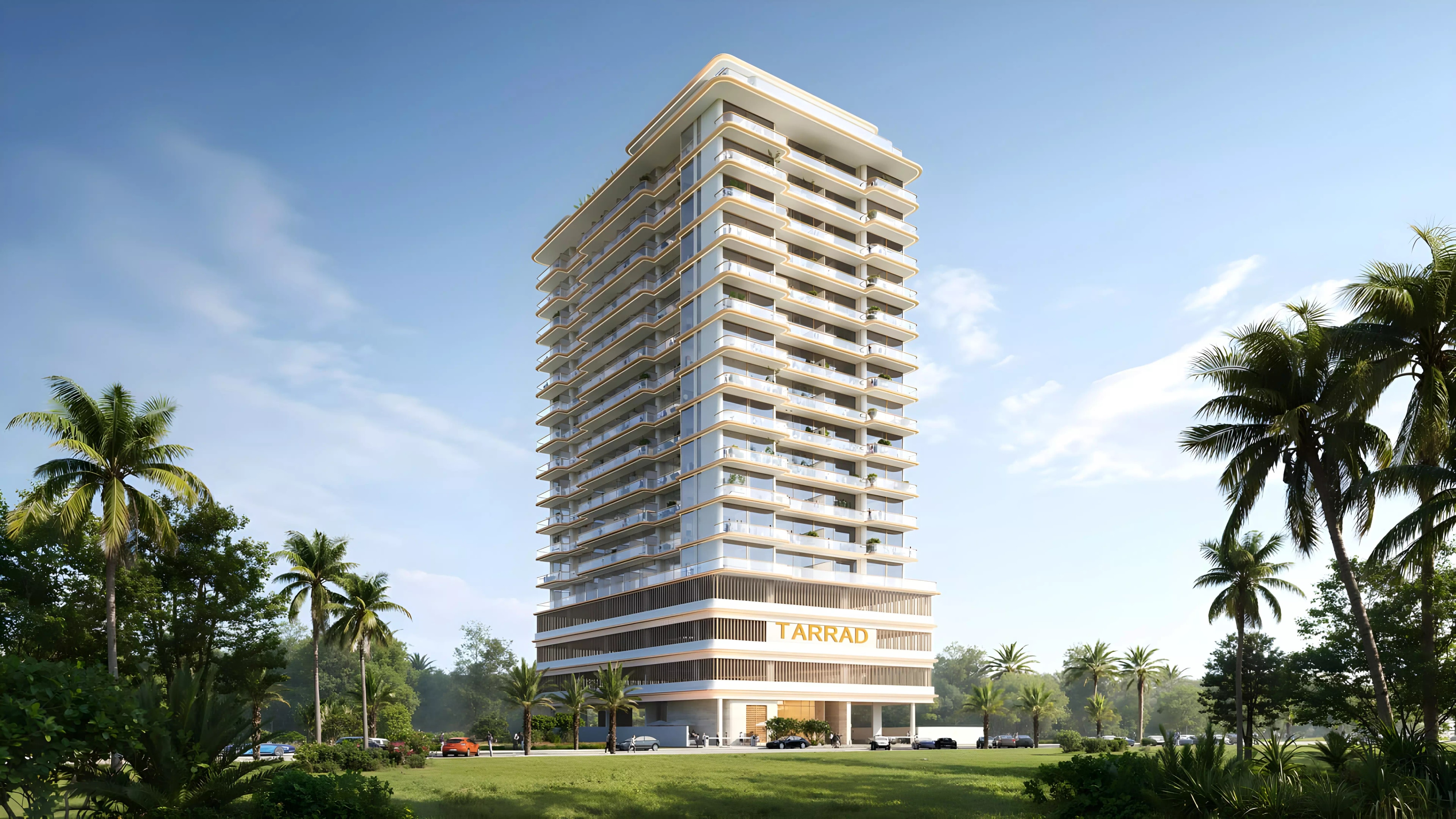 Impressie van Celesto Tower, appartementen van Tarrad Development in Dubai Land Residence Complex, Dubai