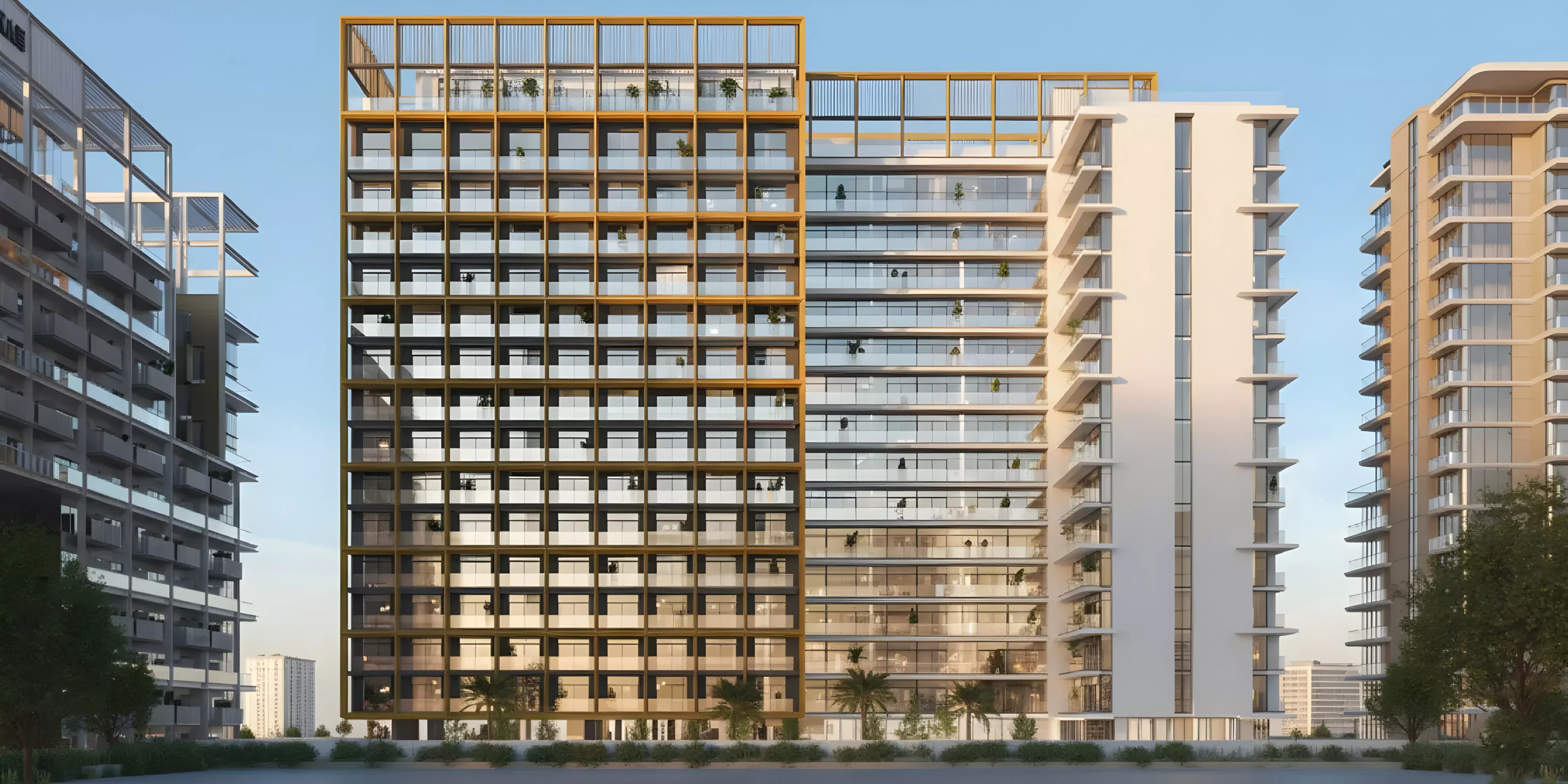 Impressie van Azizi Farishta II, woningen van Azizi Developments in Al Jaddaf, Dubai