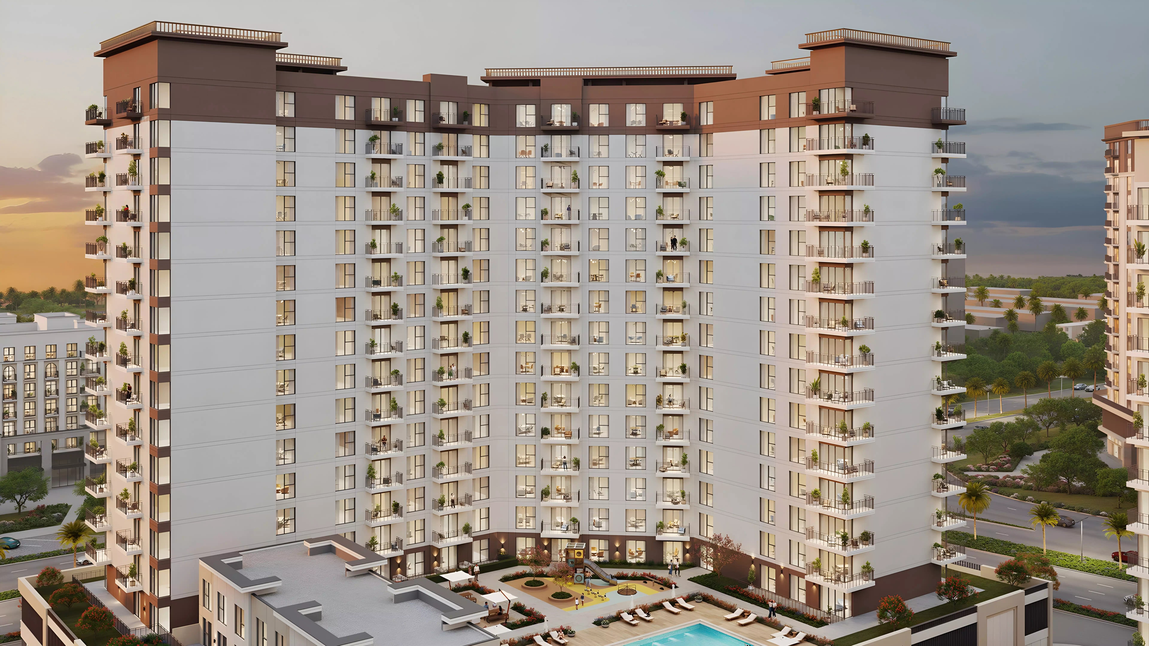 Impressie van Rosewell, appartementen van Nshama in Town Square, Dubai