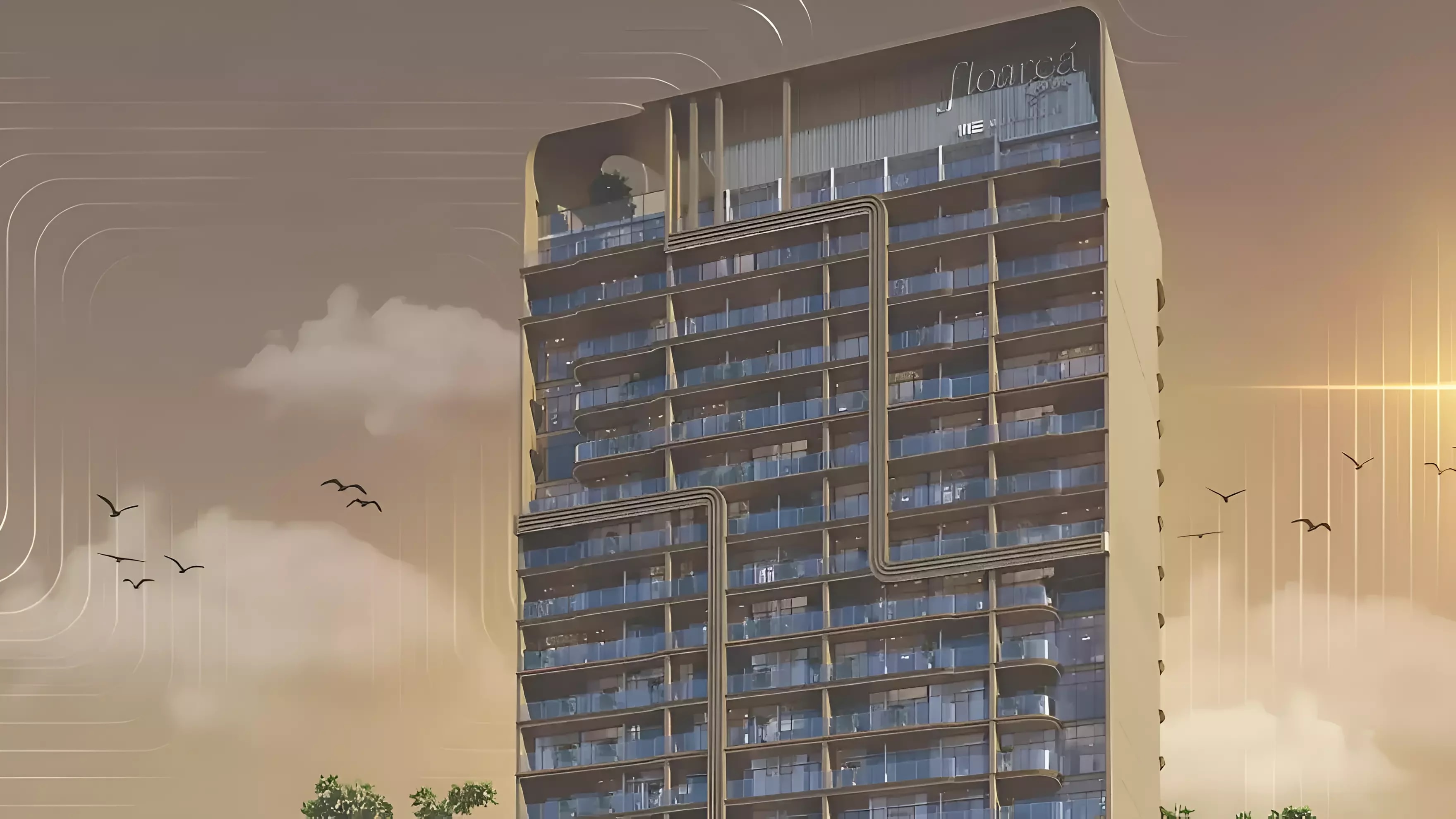 Impressie van Floarea Skies, appartementen van Mashriq Elite Developments in Jumeirah Village Circle, Dubai