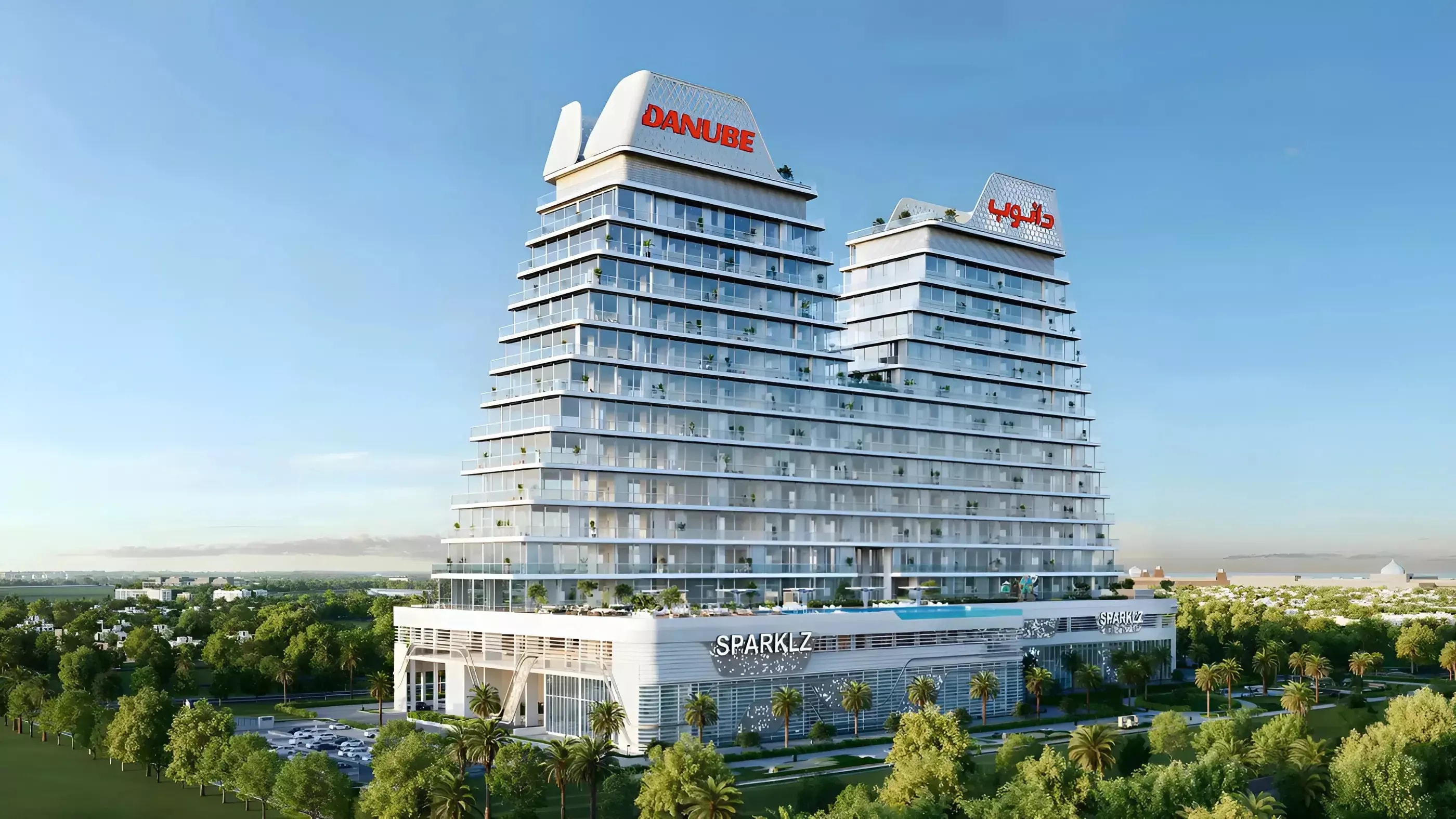 Impressie van Sparklz, appartementen van Danube Properties in Al Furjan, Dubai