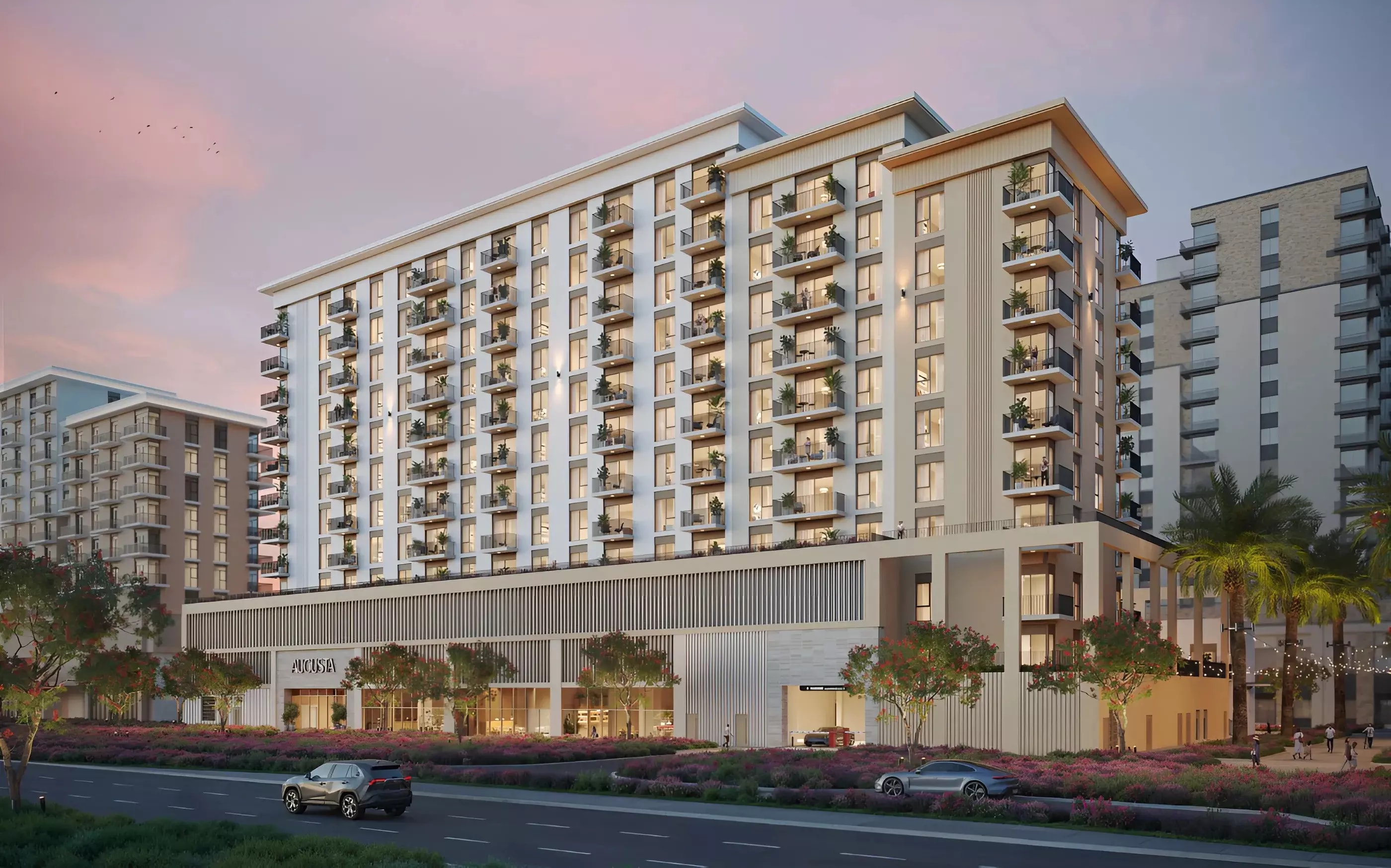 Impressie van Augusta, woningen van Nshama in Town Square, Dubai