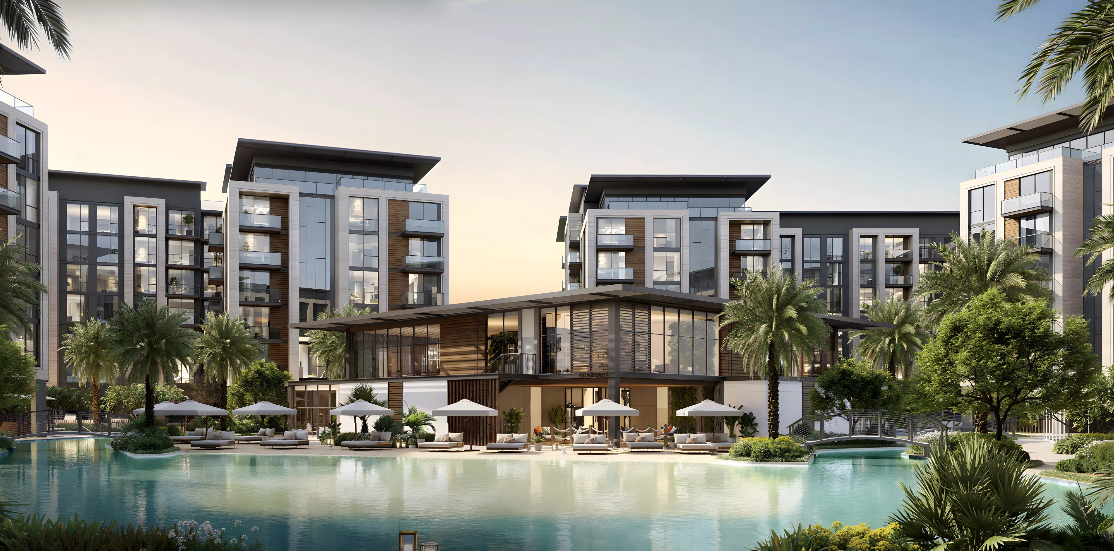 Impressie van Belgravia Gardens, woningen van Ellington in Falcon City of Wonders, Dubai