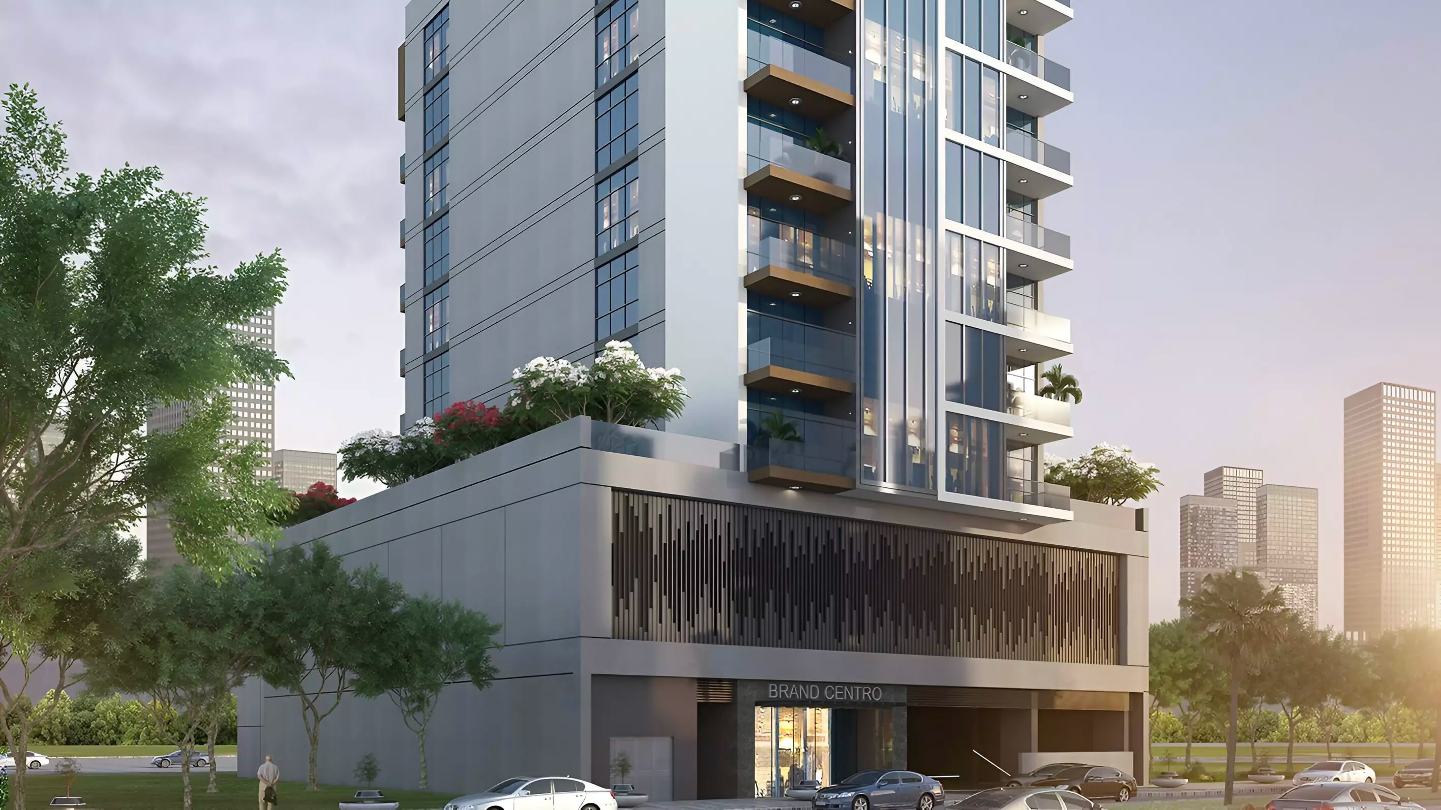 Impressie van Brand Centro, appartementen van EMS Real Estate Development in Jumeirah Garden City, Dubai