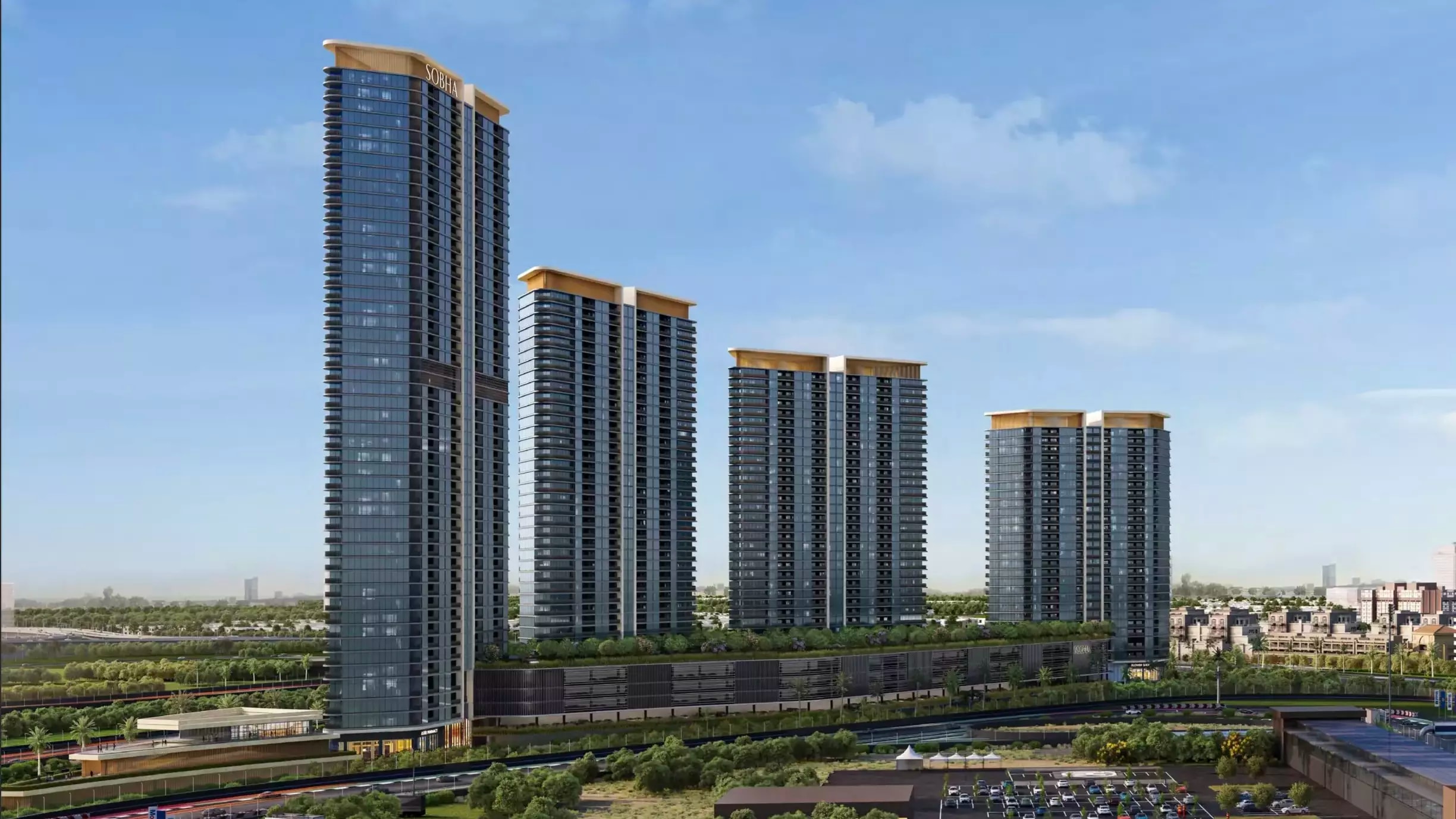 Impressie van Sobha Solis, appartementen van Sobha Realty in Motor City, Dubai