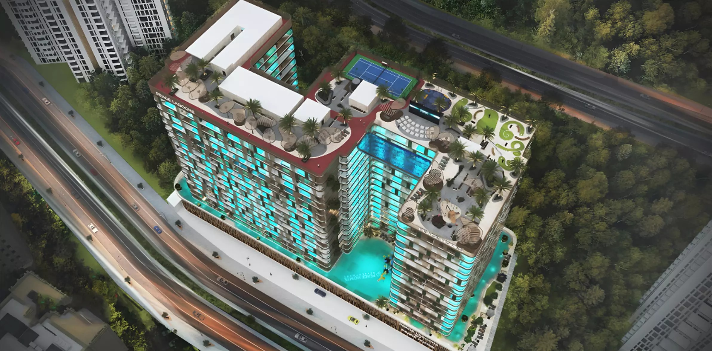 Impressie van Peace Lagoons, appartementen van Peace Homes Group in Dubai Land Residence Complex, Dubai