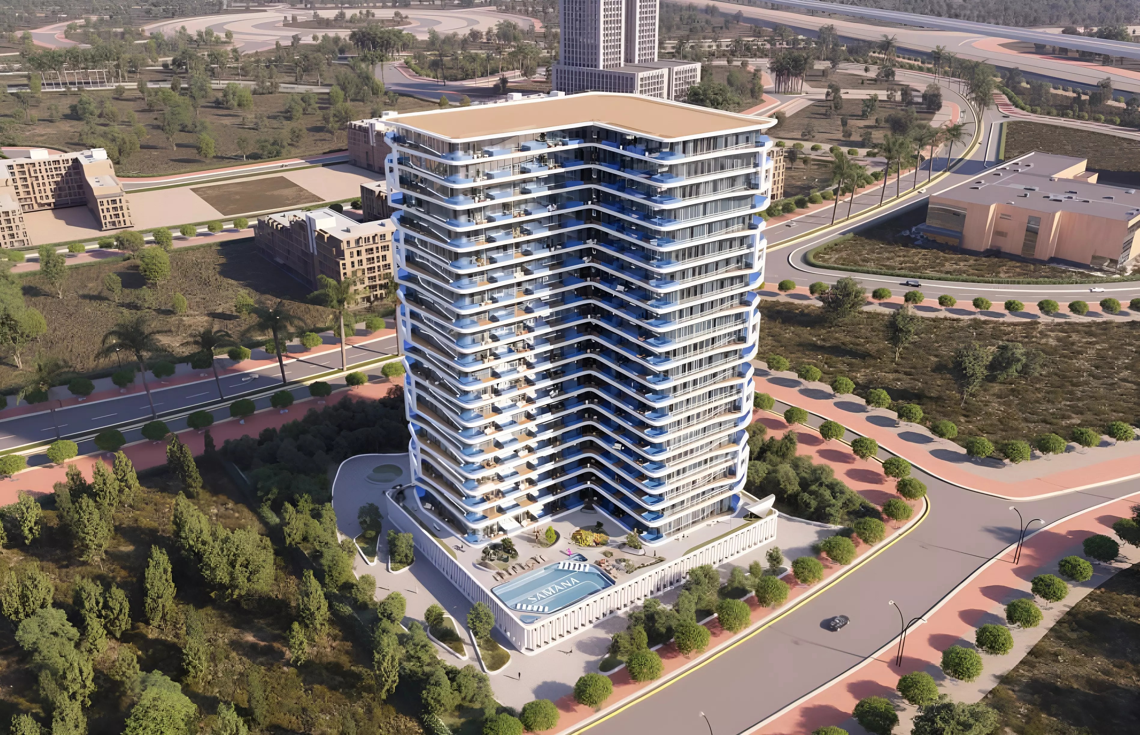 Impressie van Samana Ibiza, appartementen van Samana Developers in Dubai Land Residence Complex, Dubai