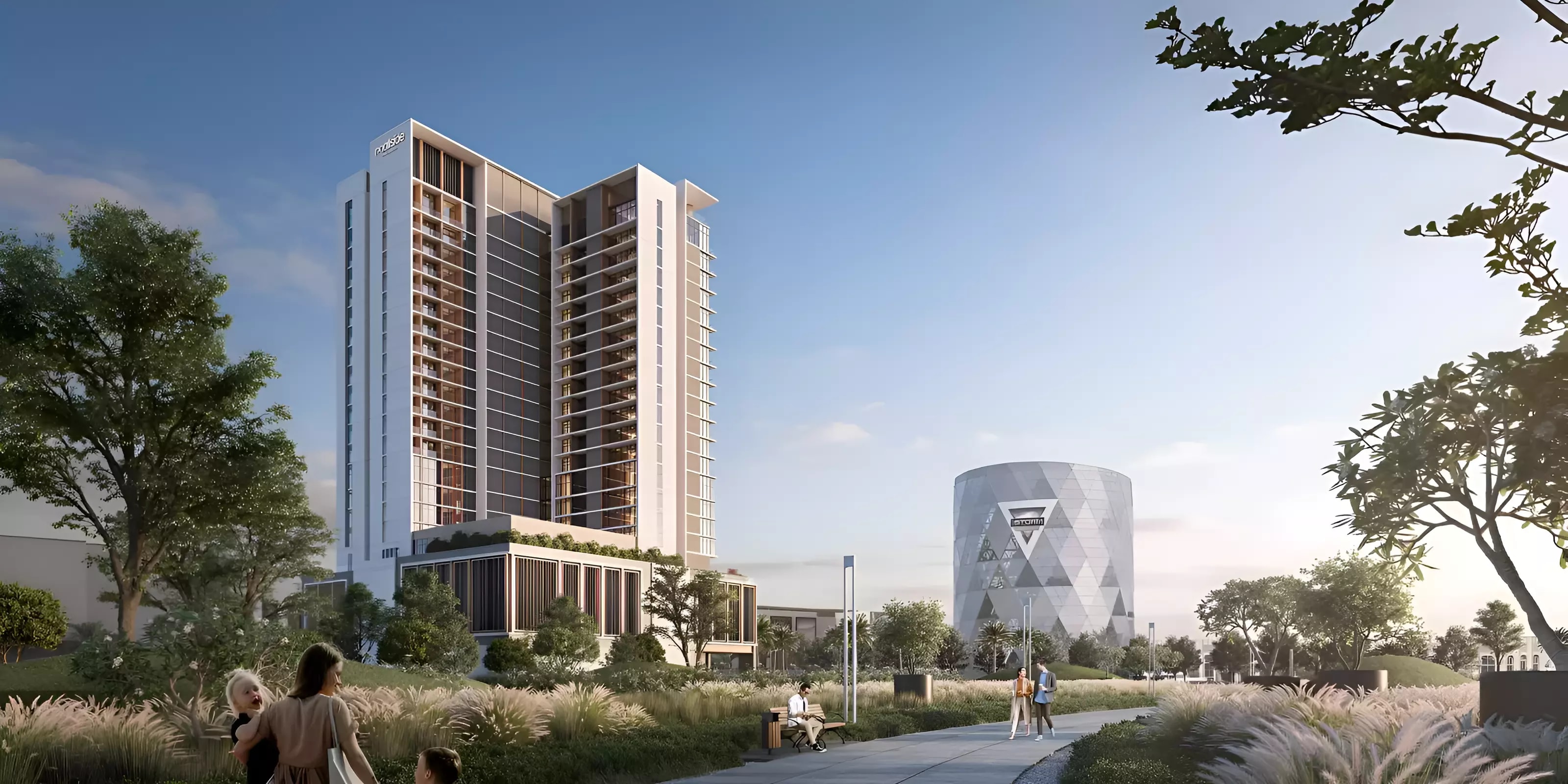 Impressie van Mallside Residences, woningen van Royal Development Holding in Dubai Hills Estate, Dubai