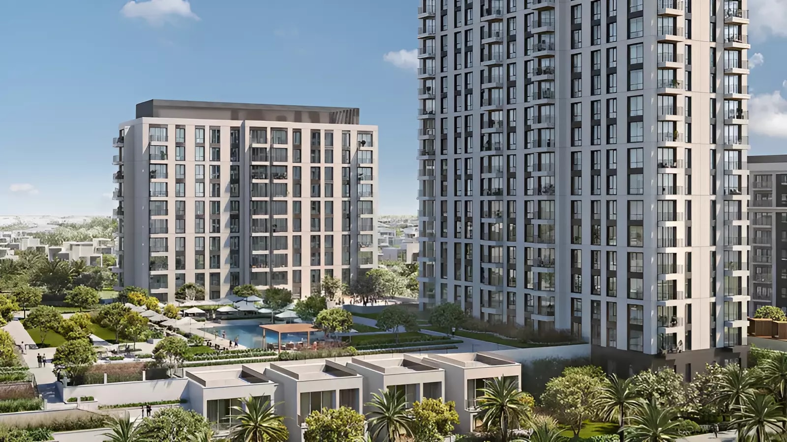 Impressie van Warsan First, woningen van Meraas Holding in Al Warsan, Dubai