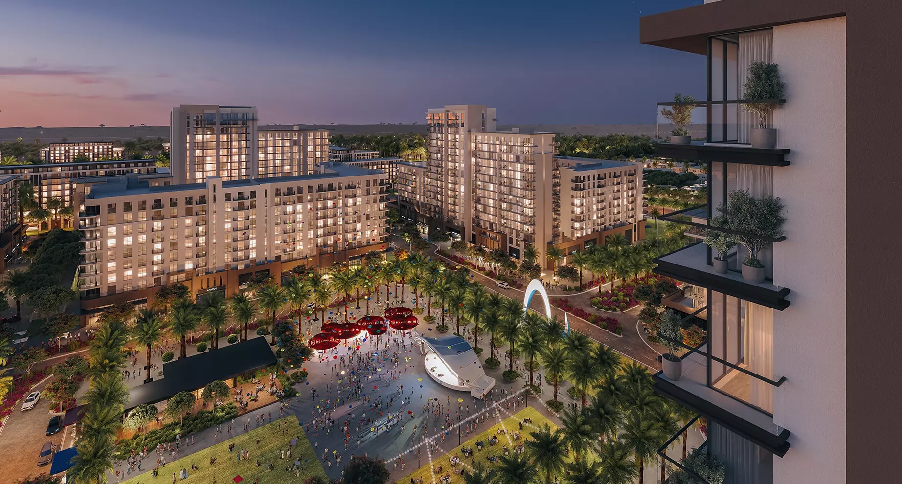 Impressie van Aria at Town Square Park, appartementen van Nshama in Town Square, Dubai