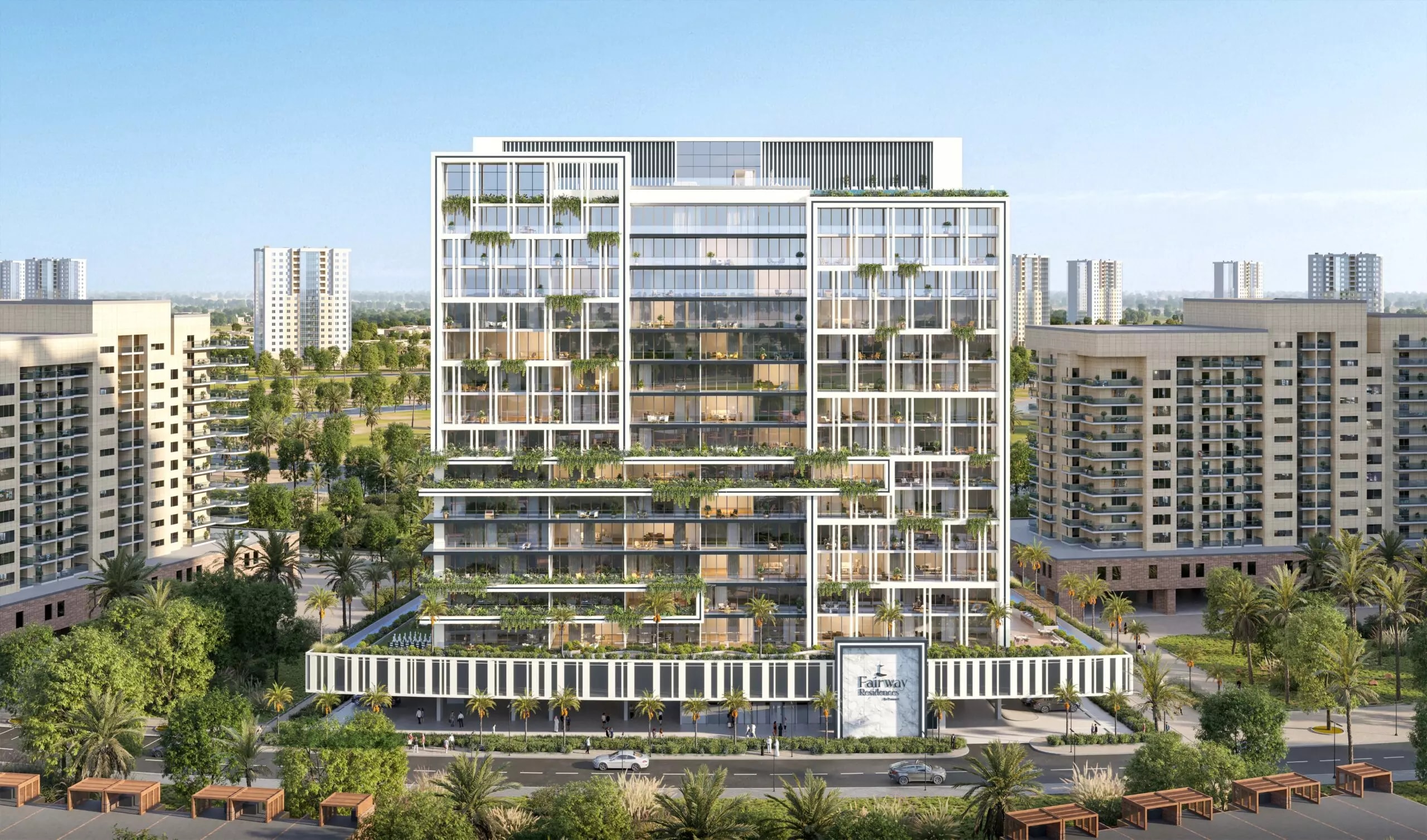 Impressie van Fairway Residences, appartementen van Prescott Real Estate Development in Dubai Sports City, Dubai