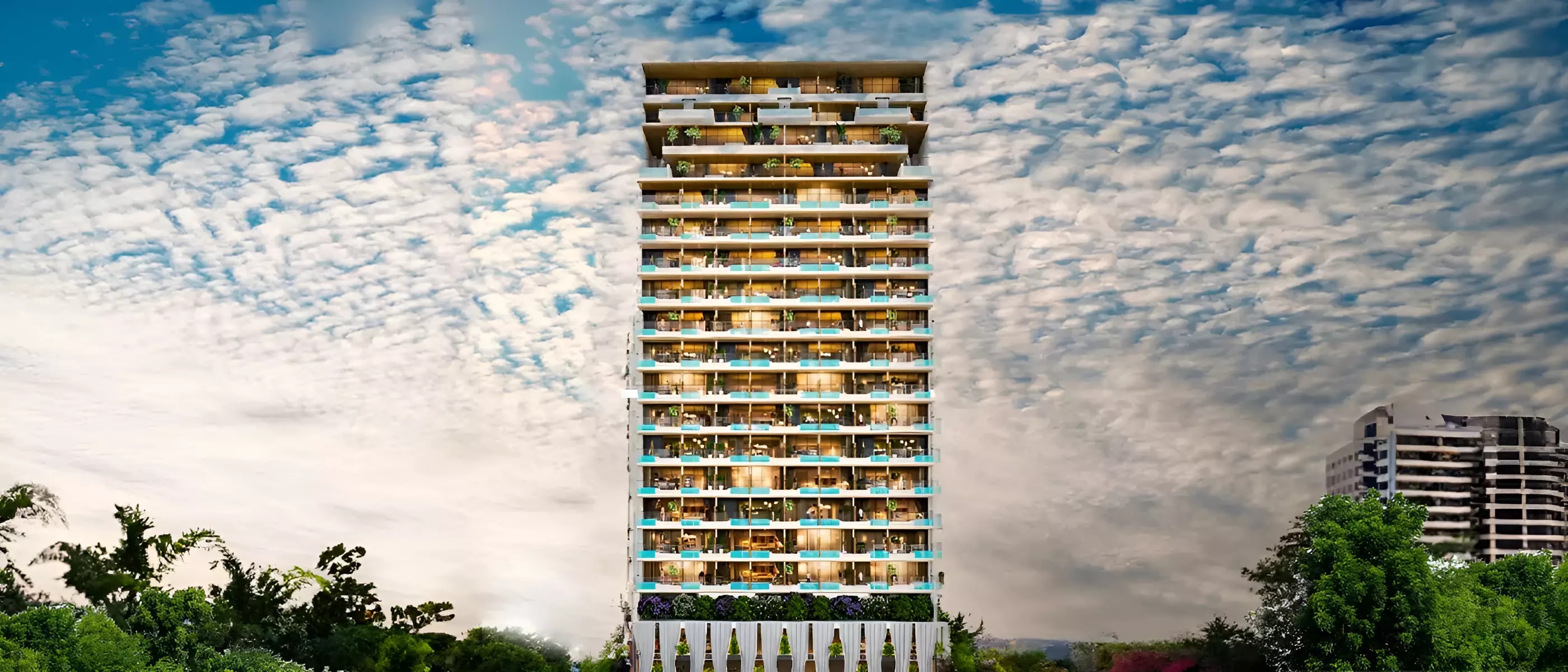 Impressie van Sky Living, woningen van Peace Homes Group in Jumeirah Village Circle, Dubai