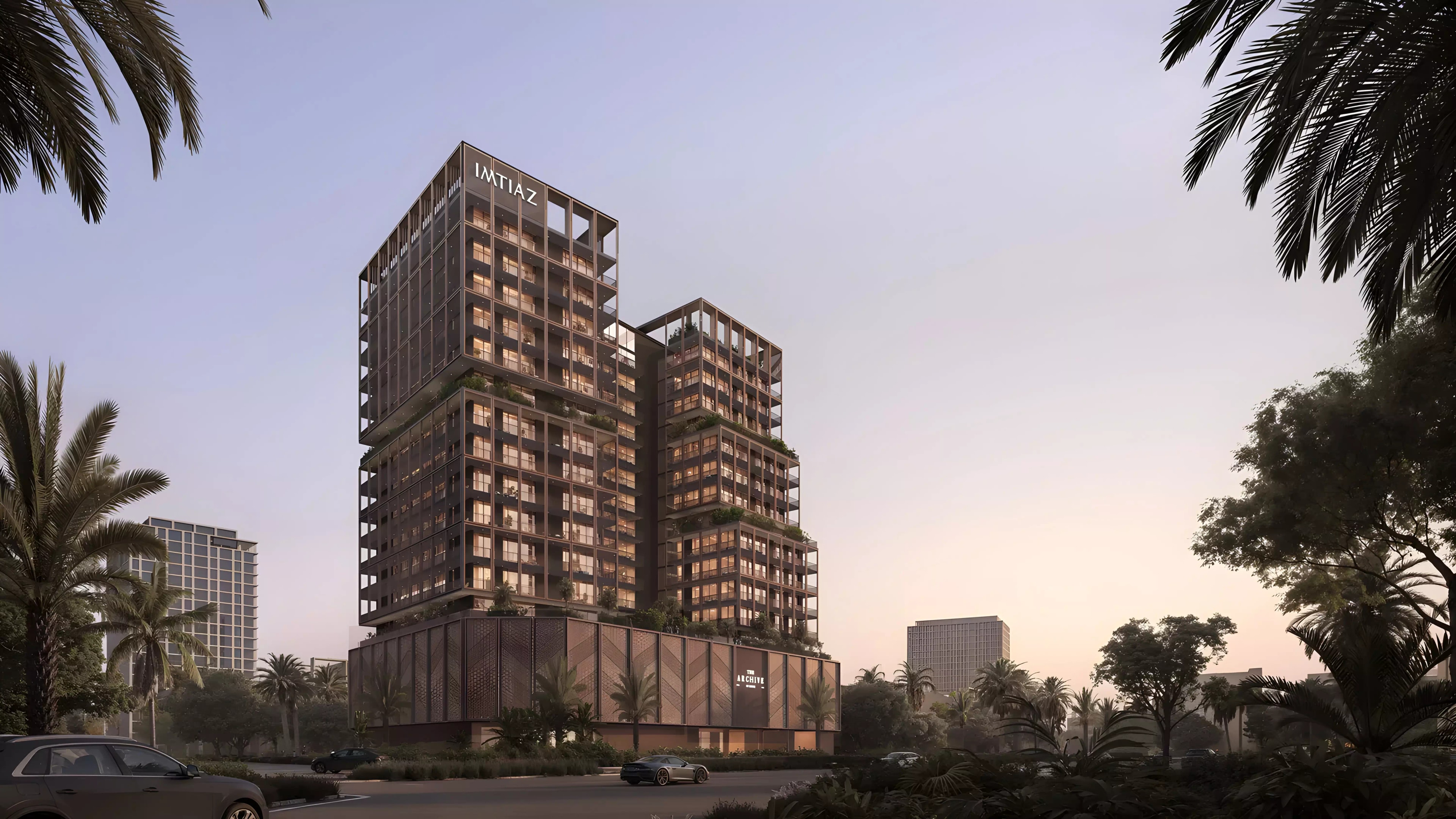 Impressie van The Archive, appartementen van Imtiaz Developments in Dubai Land Residence Complex, Dubai
