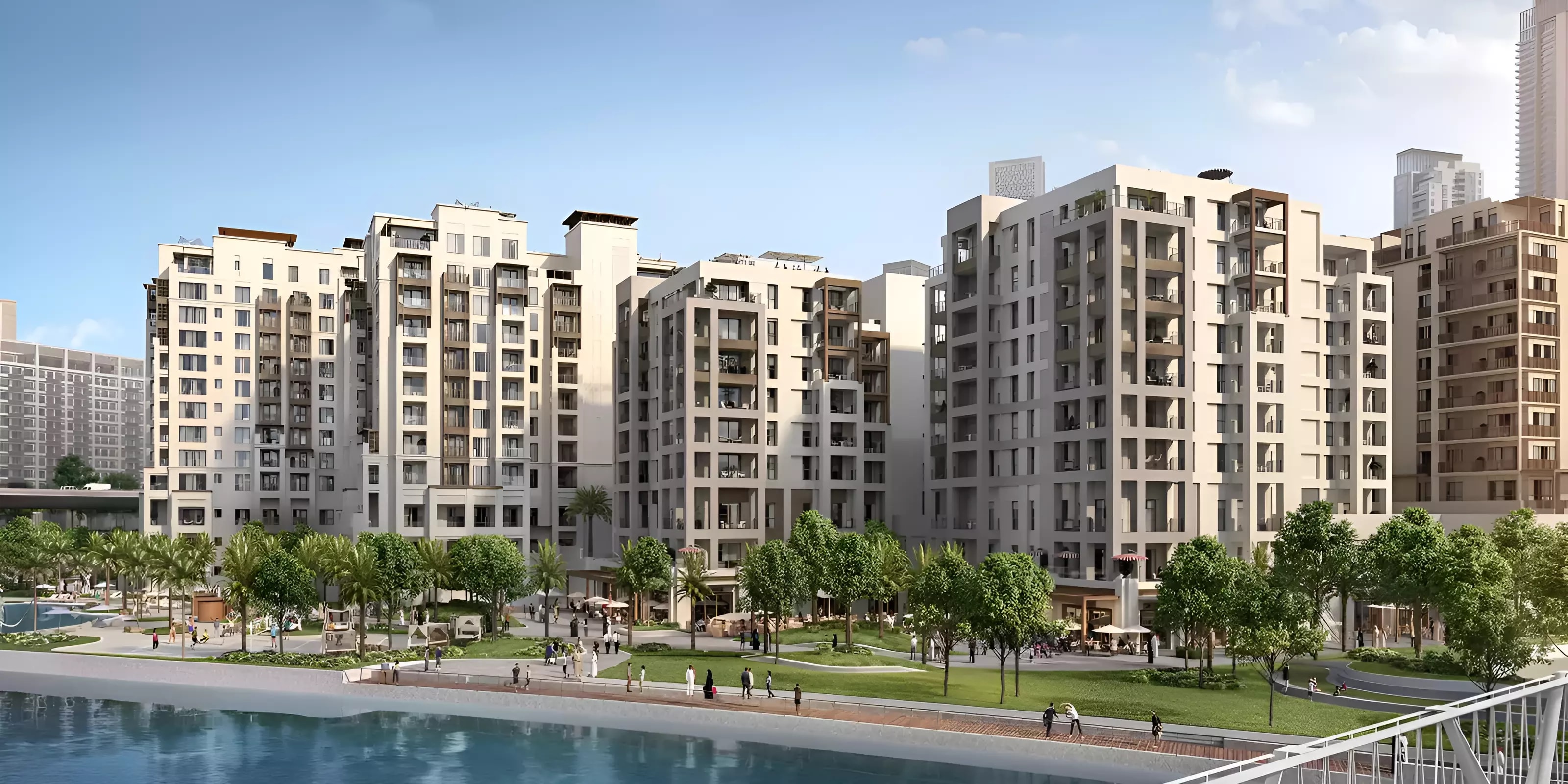 Impressie van Cedar Creek Beach, appartementen van Emaar Properties in Dubai Creek Harbour (The Lagoons), Dubai