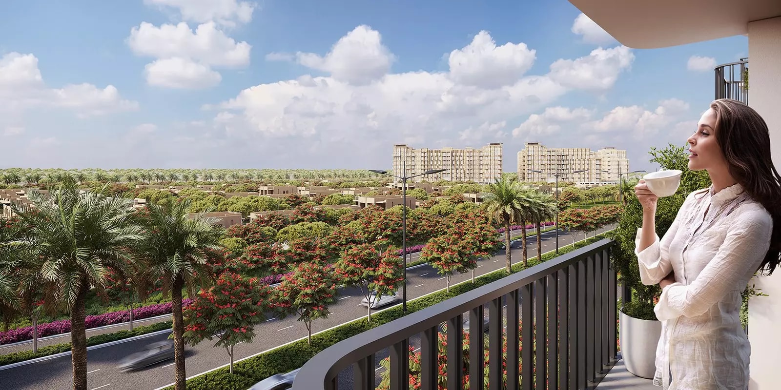 Impressie van Symphony on the Park, appartementen van Nshama in Town Square, Dubai