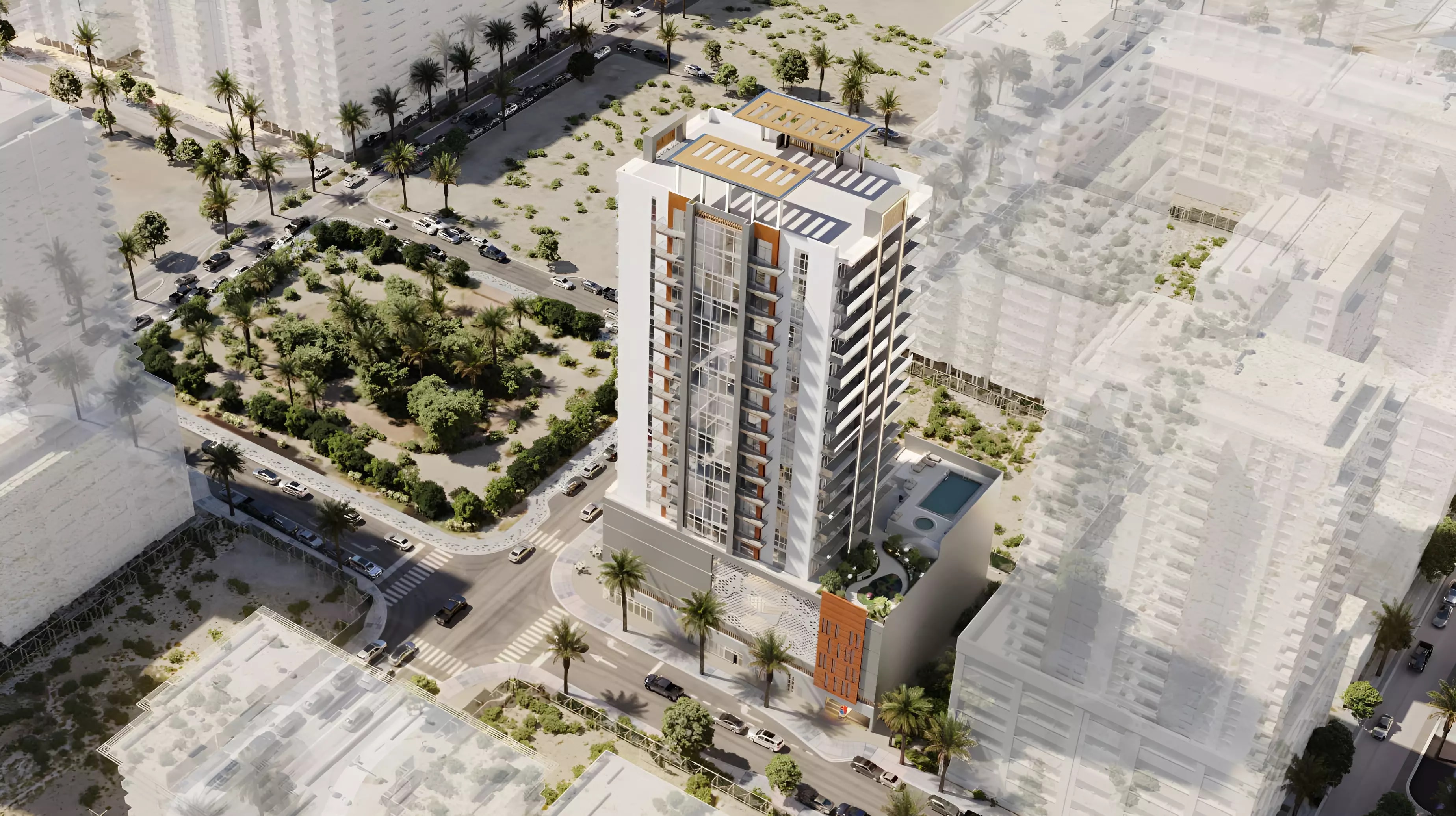 Impressie van Park Boulevard, appartementen van Meteora Developers in Jumeirah Village Circle, Dubai