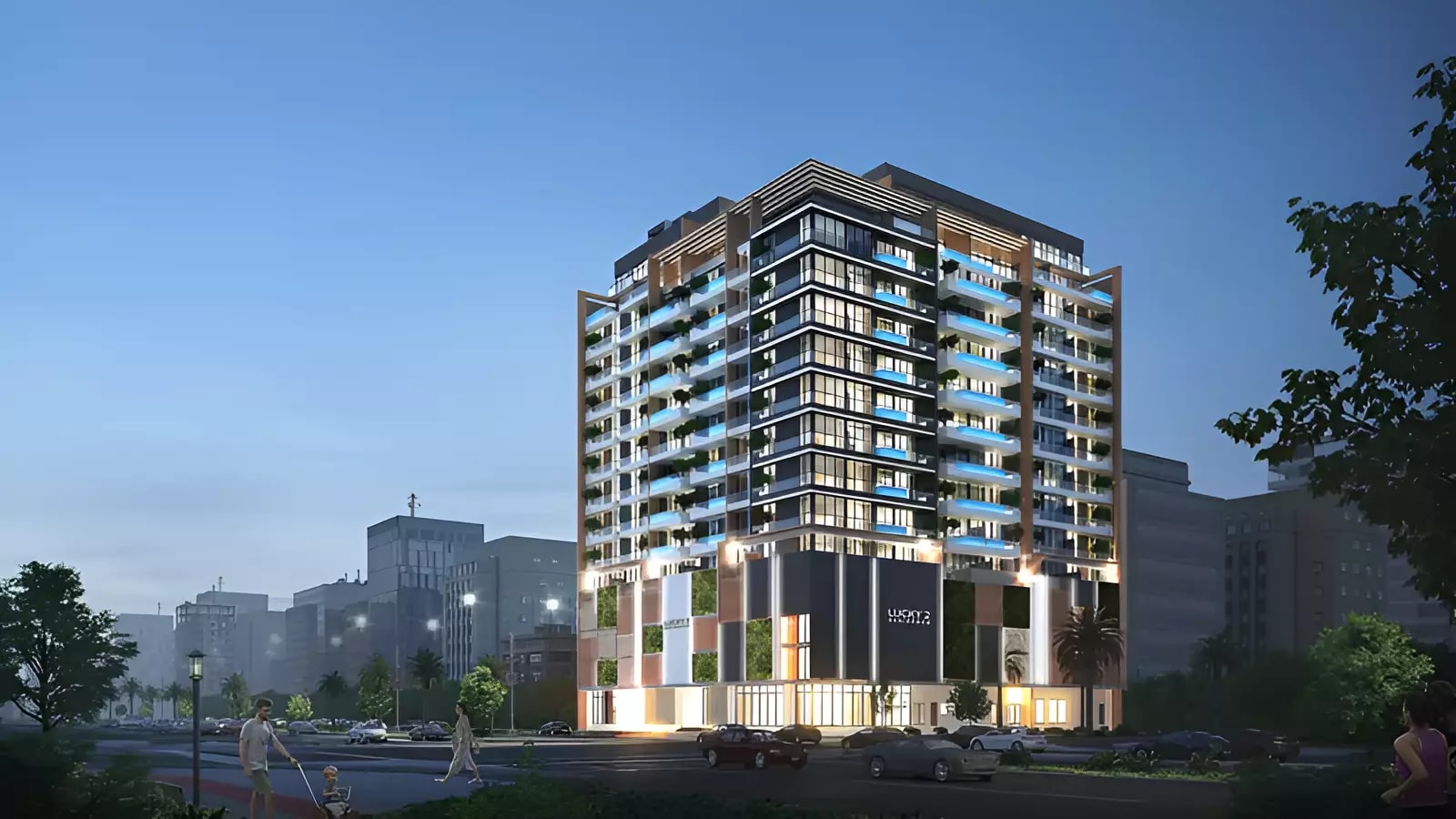 Impressie van Lucky Royale Residence, woningen van Lucky Aeon Real Estate Development in Jumeirah Village Circle, Dubai