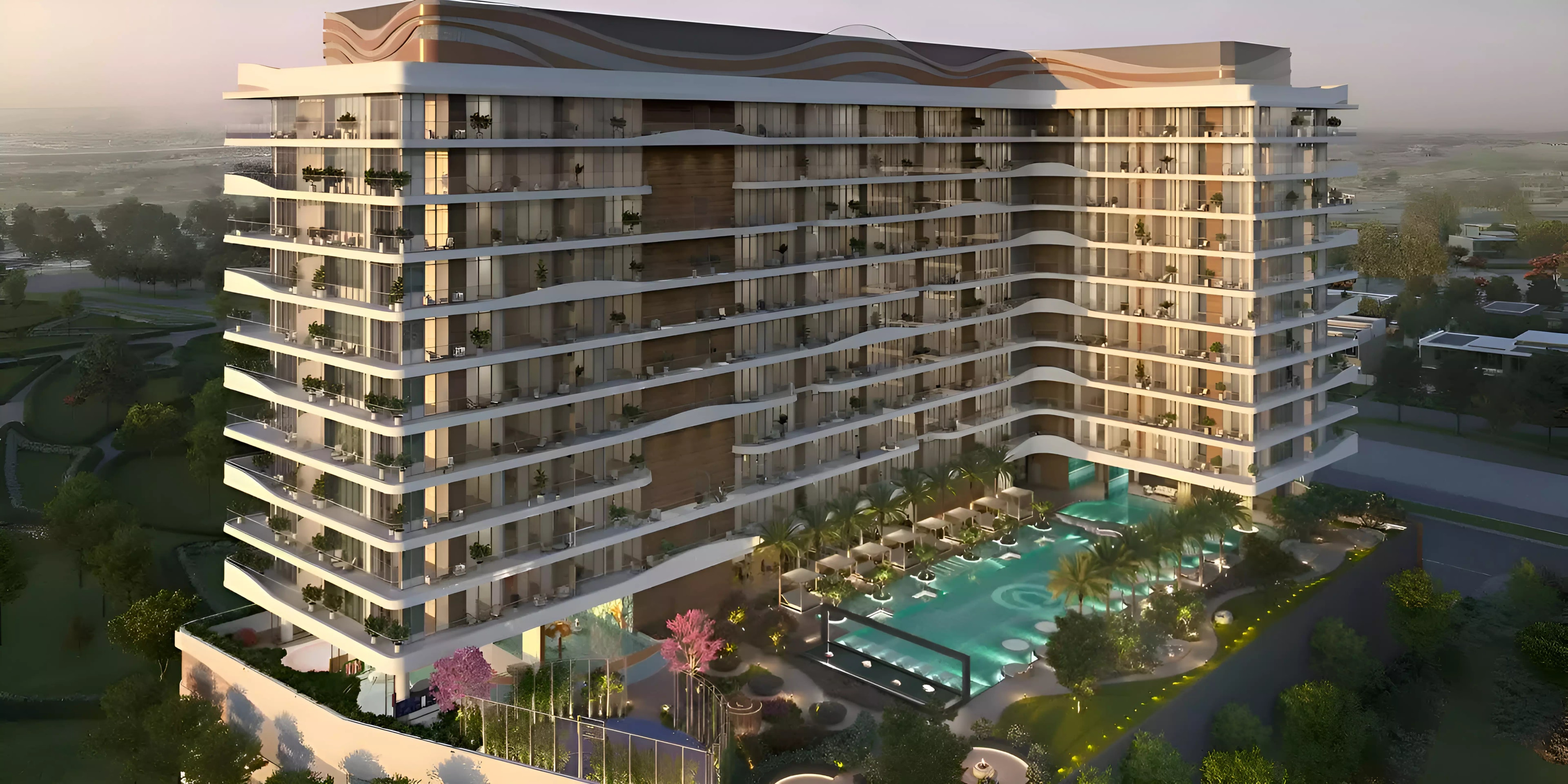 Impressie van The Golf Residences, appartementen van Fortimo Real Estate in Dubai Hills Estate, Dubai