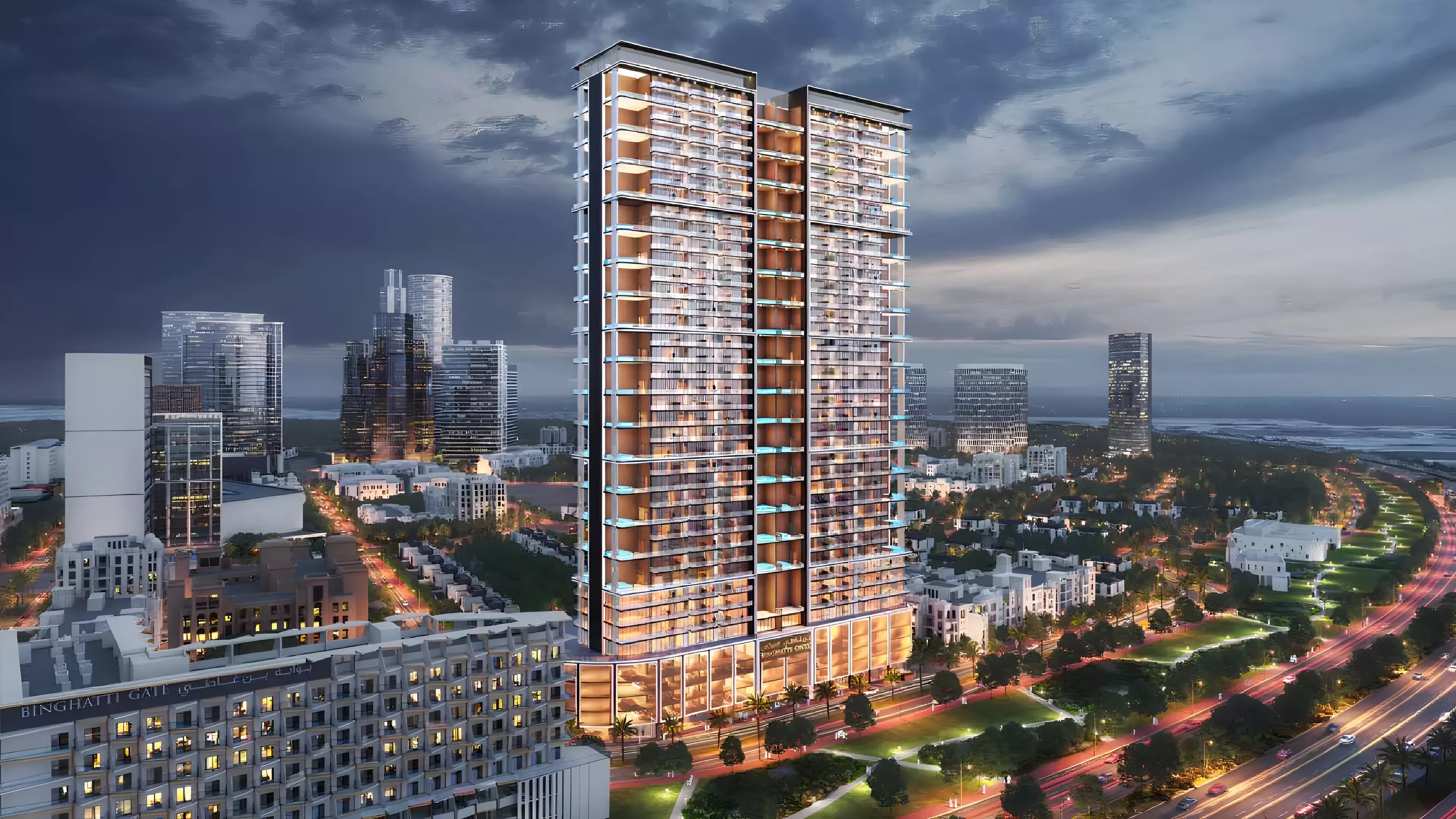 Impressie van Binghatti Onyx, appartementen van Binghatti Developers in Jumeirah Village Circle, Dubai