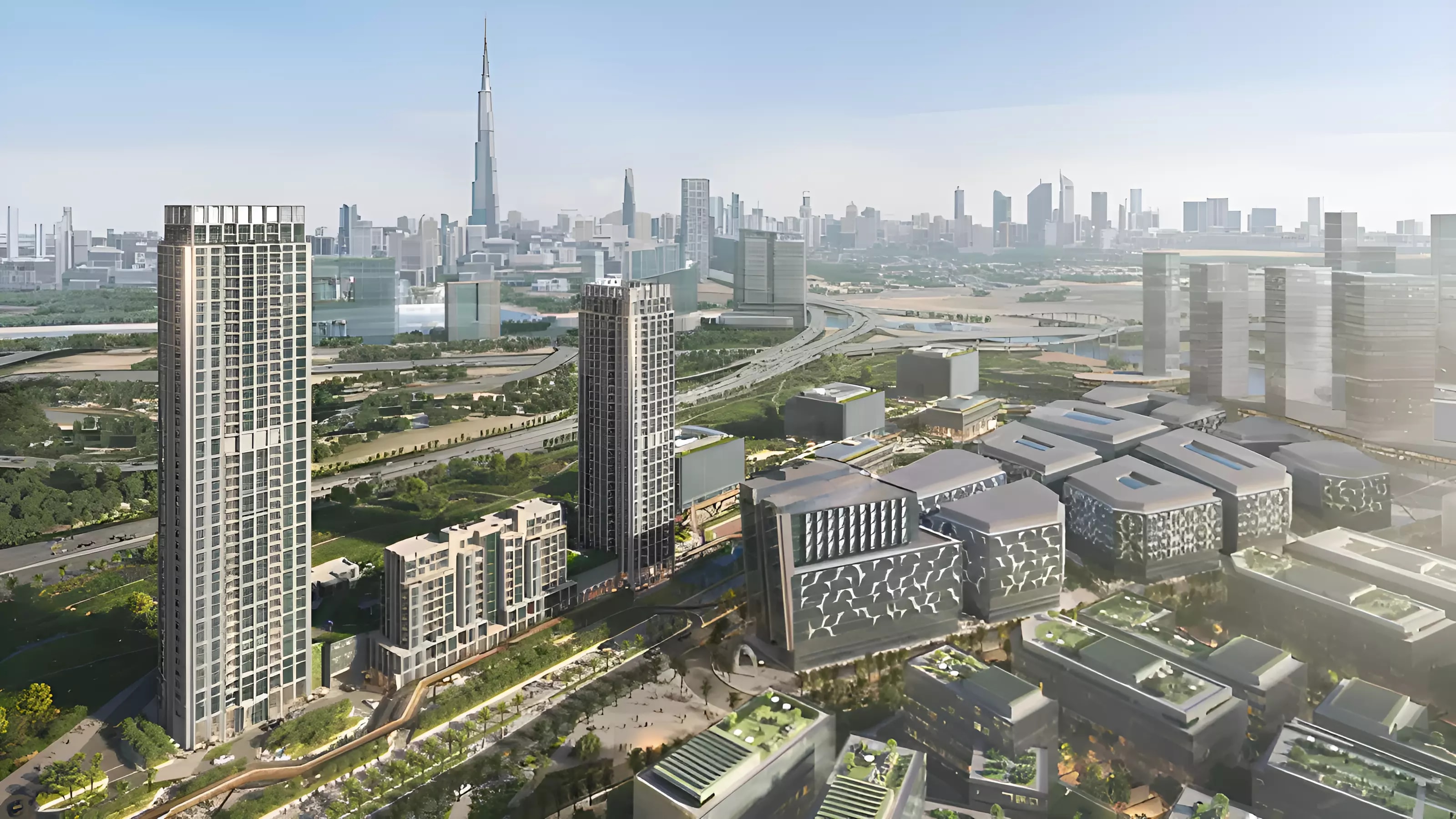 Impressie van Design Quarter, woningen van Meraas Holding in Dubai Design District, Dubai