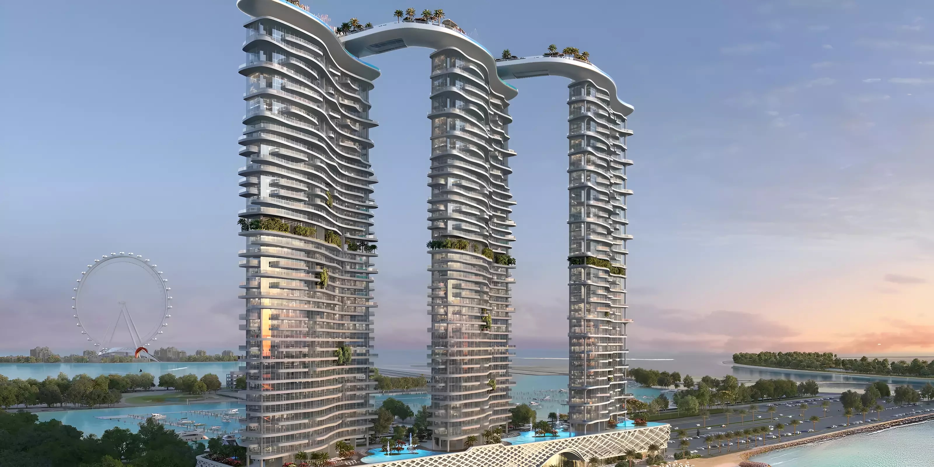 Impressie van Damac Bay, woningen van Damac Properties in Dubai Harbour, Dubai