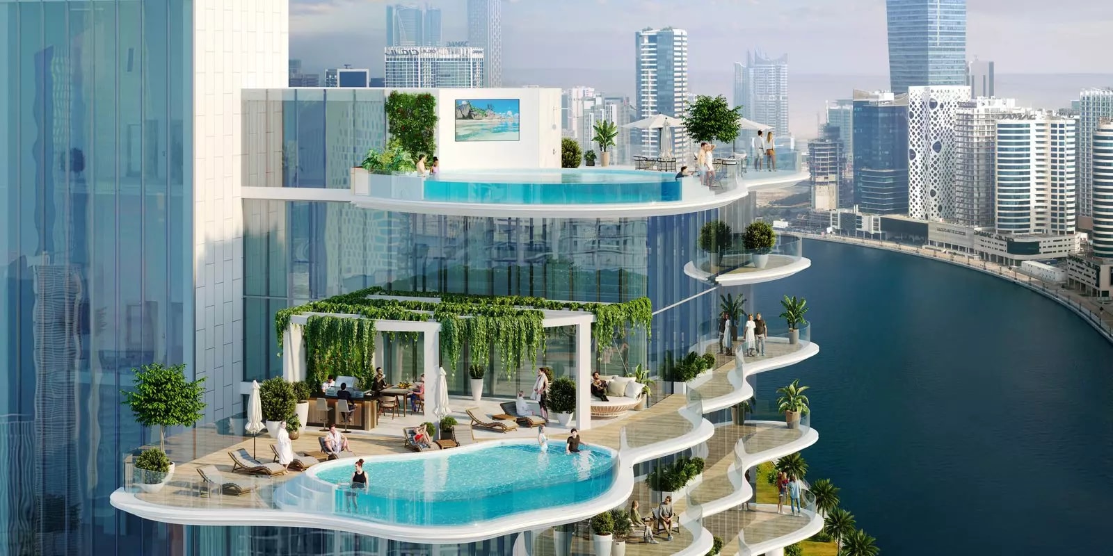 Impressie van ChicÂ Tower, appartementen van Damac Properties in Business Bay, Dubai