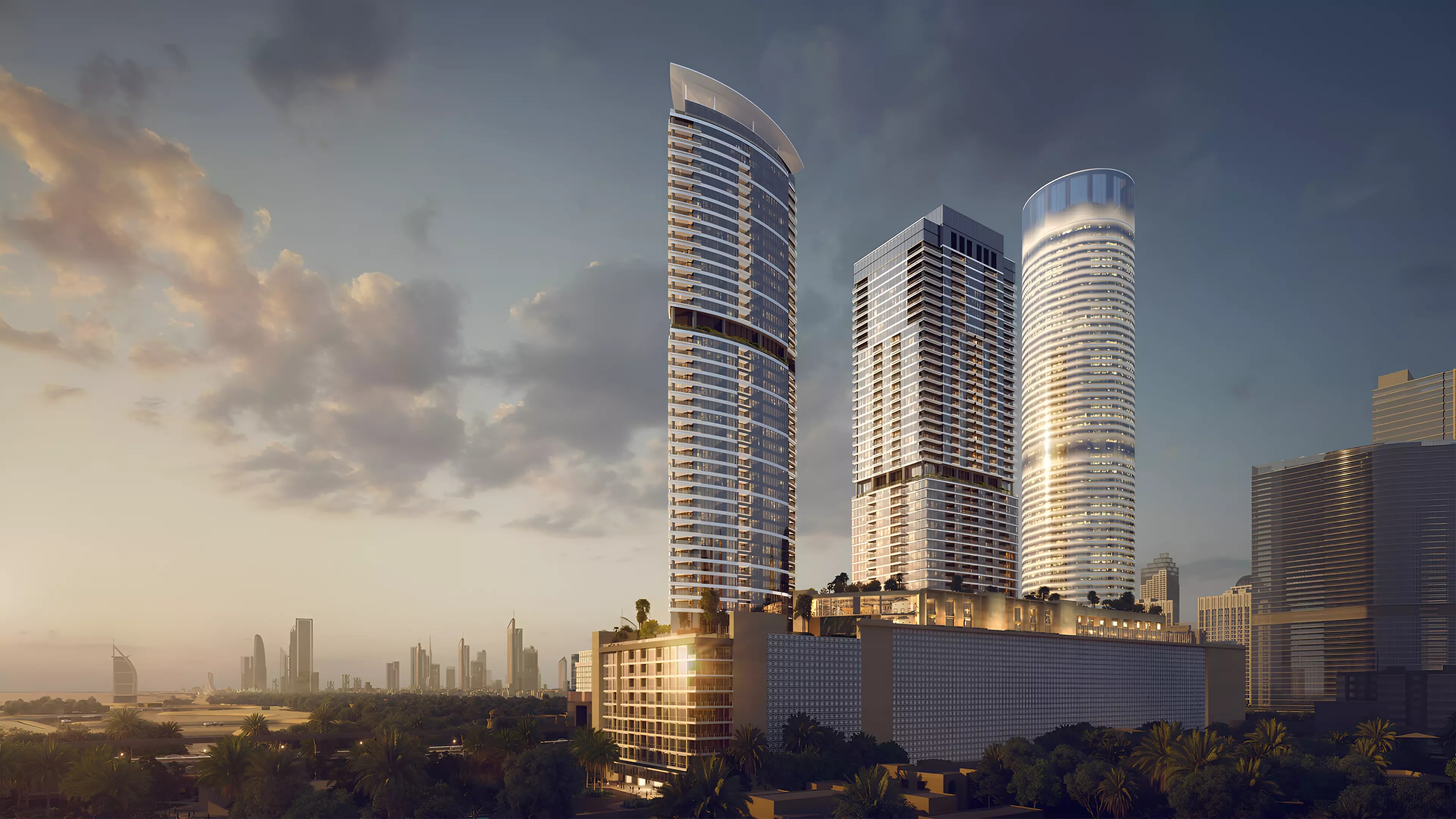 Impressie van Palm Beach Towers 3, appartementen van Nakheel in Palm Jumeirah, Dubai