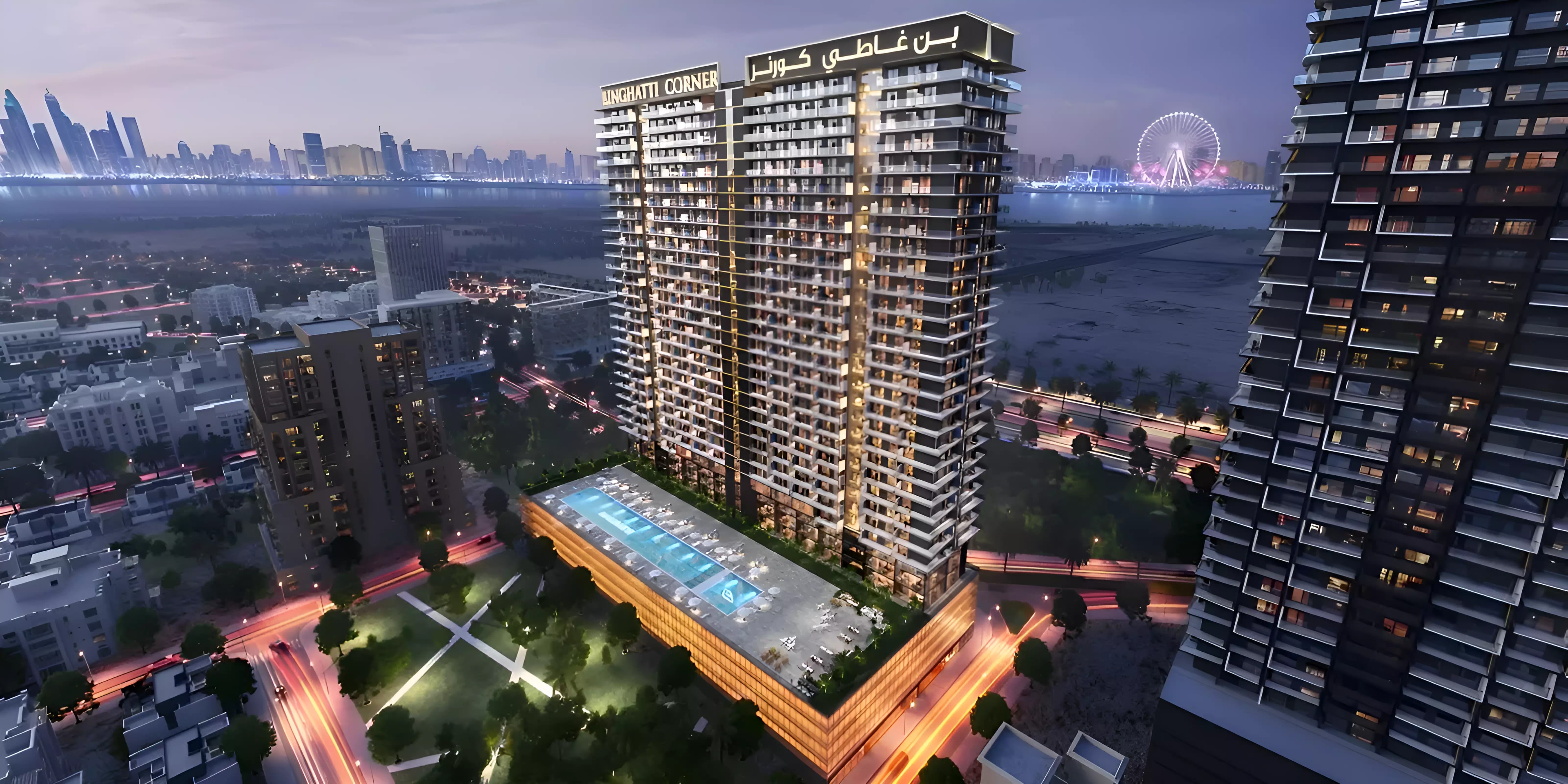 Impressie van Binghatti Corner, appartementen van Binghatti Developers in Jumeirah Village Circle, Dubai