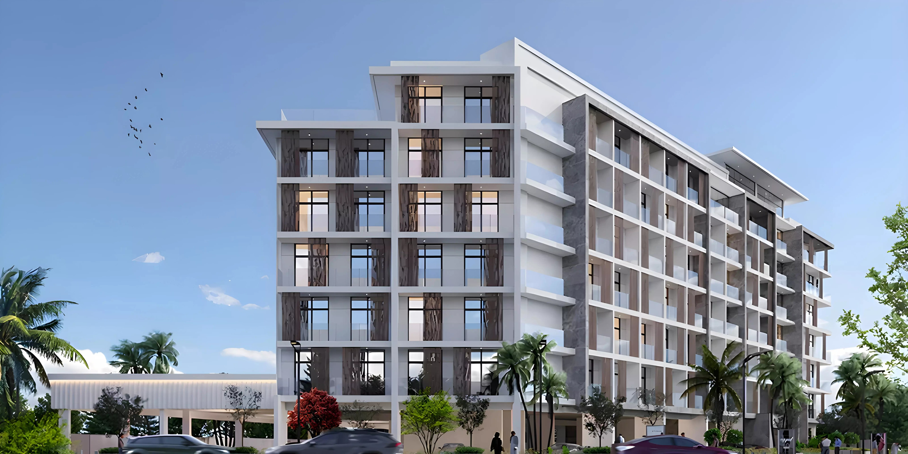 Impressie van Prime Gardens, appartementen van Prescott Real Estate Development in Arjan, Dubai