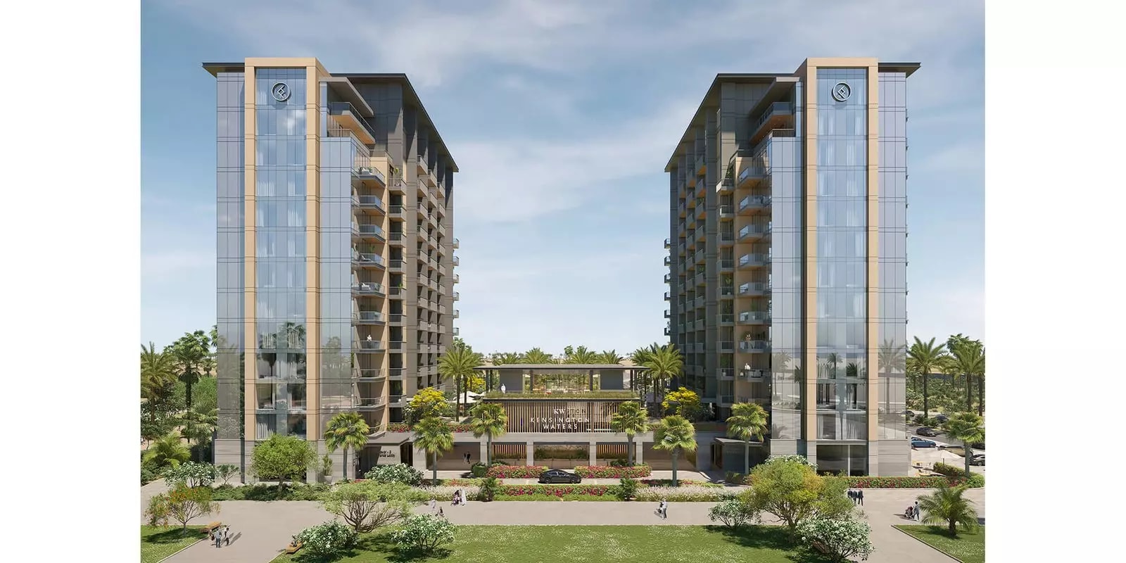 Impressie van Kensington Waters, appartementen van Ellington in Sobha Hartland, Dubai