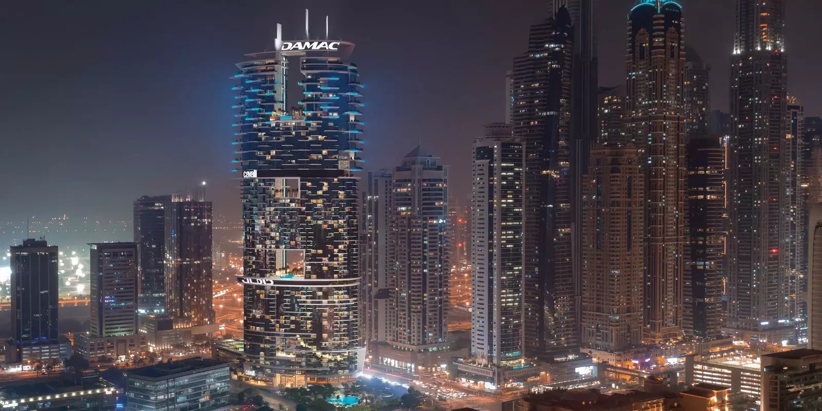 Impressie van Cavalli Tower, woningen van Damac Properties in Dubai Media City, Dubai