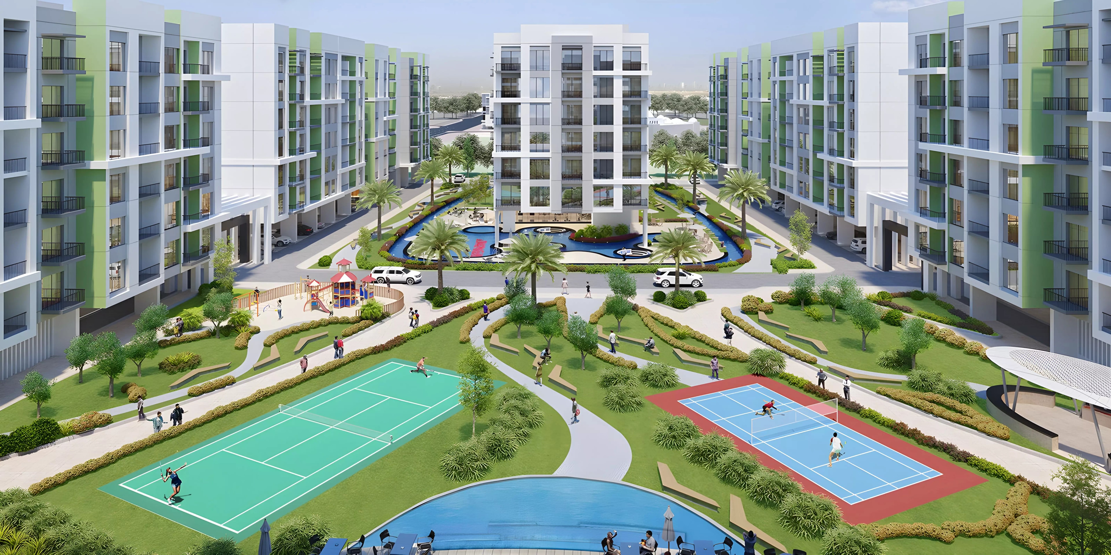 Impressie van Olivz Residence, appartementen van Danube Properties in International City, Dubai