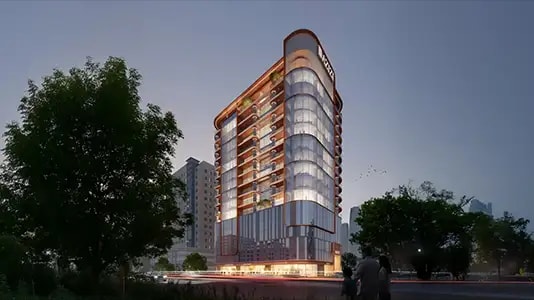 Impressie van Azizi Emerald, woningen van Azizi Developments in Dubai Health Care City, Dubai