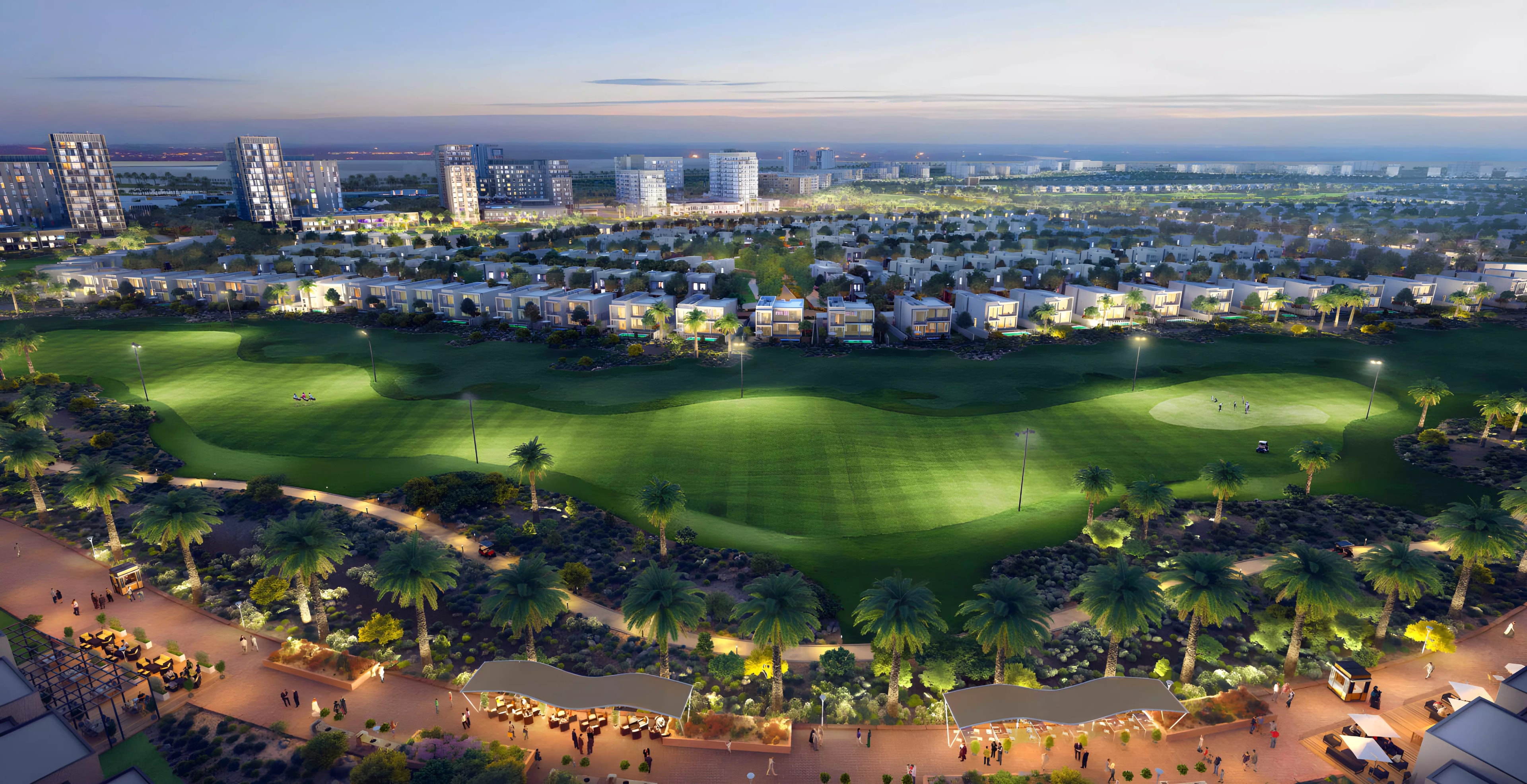 Impressie van Golf Fields, woningen van Emaar Properties in Emaar South, Dubai