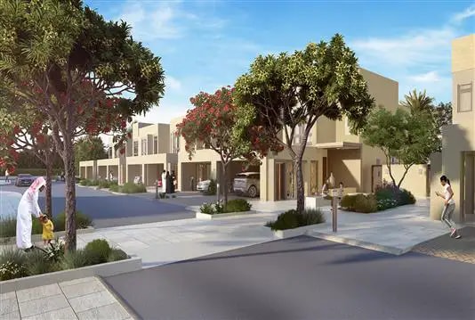 Impressie van Noor Townhouses, woningen van Nshama in Town Square, Dubai