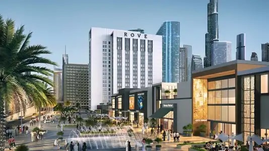 Impressie van Rove City Walk, woningen van Emaar Properties in Downtown Dubai, Dubai