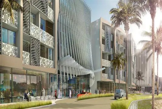 Impressie van Al Multaqa Avenue, woningen van Dubai Investments in Mirdif, Dubai