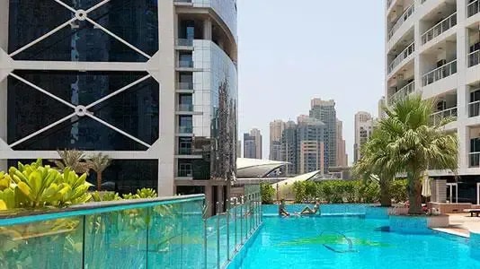 Impressie van Lake Terrace, woningen van Damac Properties in Jumeirah Lake Towers, Dubai