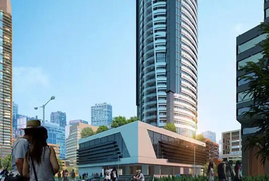 Impressie van O2 Tower, woningen van Tiger Group in Jumeirah Village Circle, Dubai