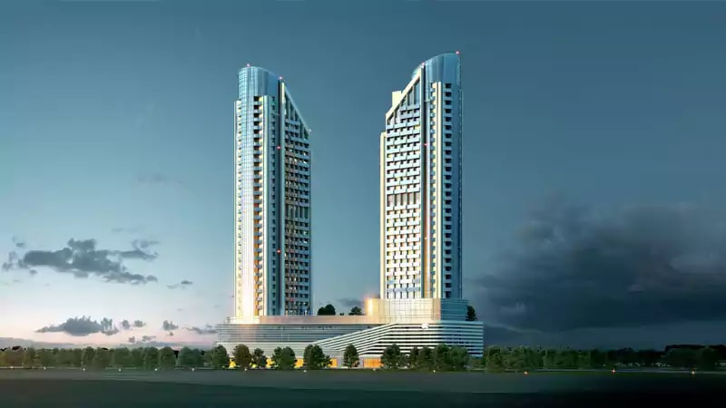 Impressie van Cloud Twin Tower, appartementen van Tiger Group in Jumeirah Village Triangle, Dubai
