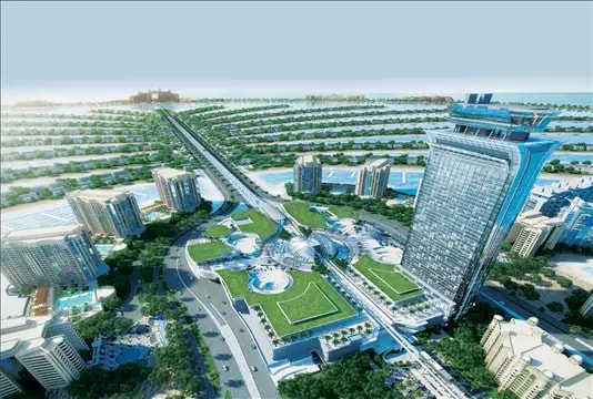 Impressie van The Palm Tower, woningen van Nakheel in Palm Jumeirah, Dubai