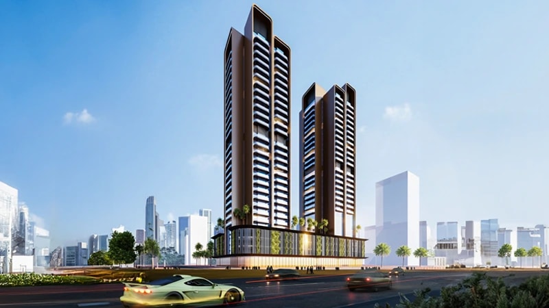 Impressie van Guzel Towers at JVT, appartementen van Tiger Group in Jumeirah Village Triangle, Dubai