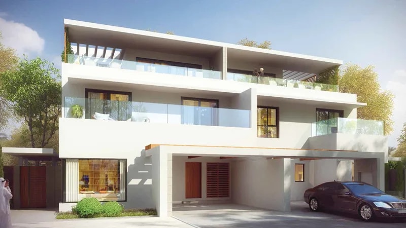 Impressie van California Village at Dubailand, woningen van GFH Real Estate in Dubai Land, Dubai