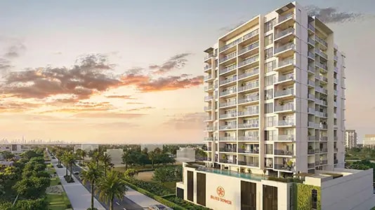 Impressie van Bliss Tower Dubailand, appartementen van Pure Bliss Development in Dubai Land, Dubai