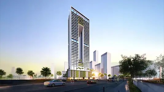 Impressie van Sky Gate Tower at JVT, woningen van Tiger Group in Jumeirah Village Triangle, Dubai