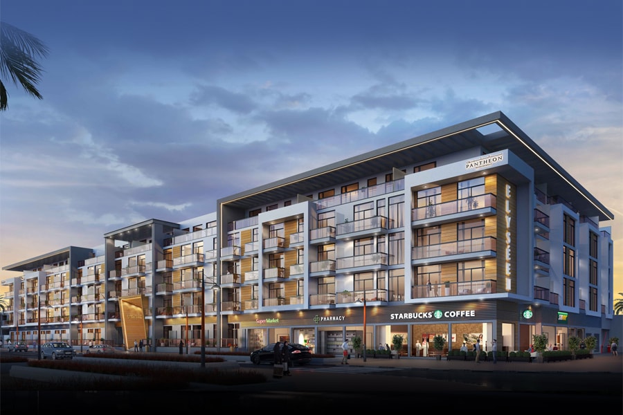Impressie van Elysee 3, appartementen van Pantheon Development in Jumeirah Village Circle, Dubai