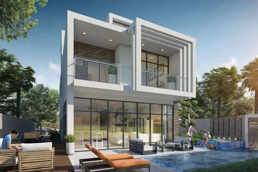 Impressie van Belair Villas, woningen van Damac Properties in Damac Hills, Dubai